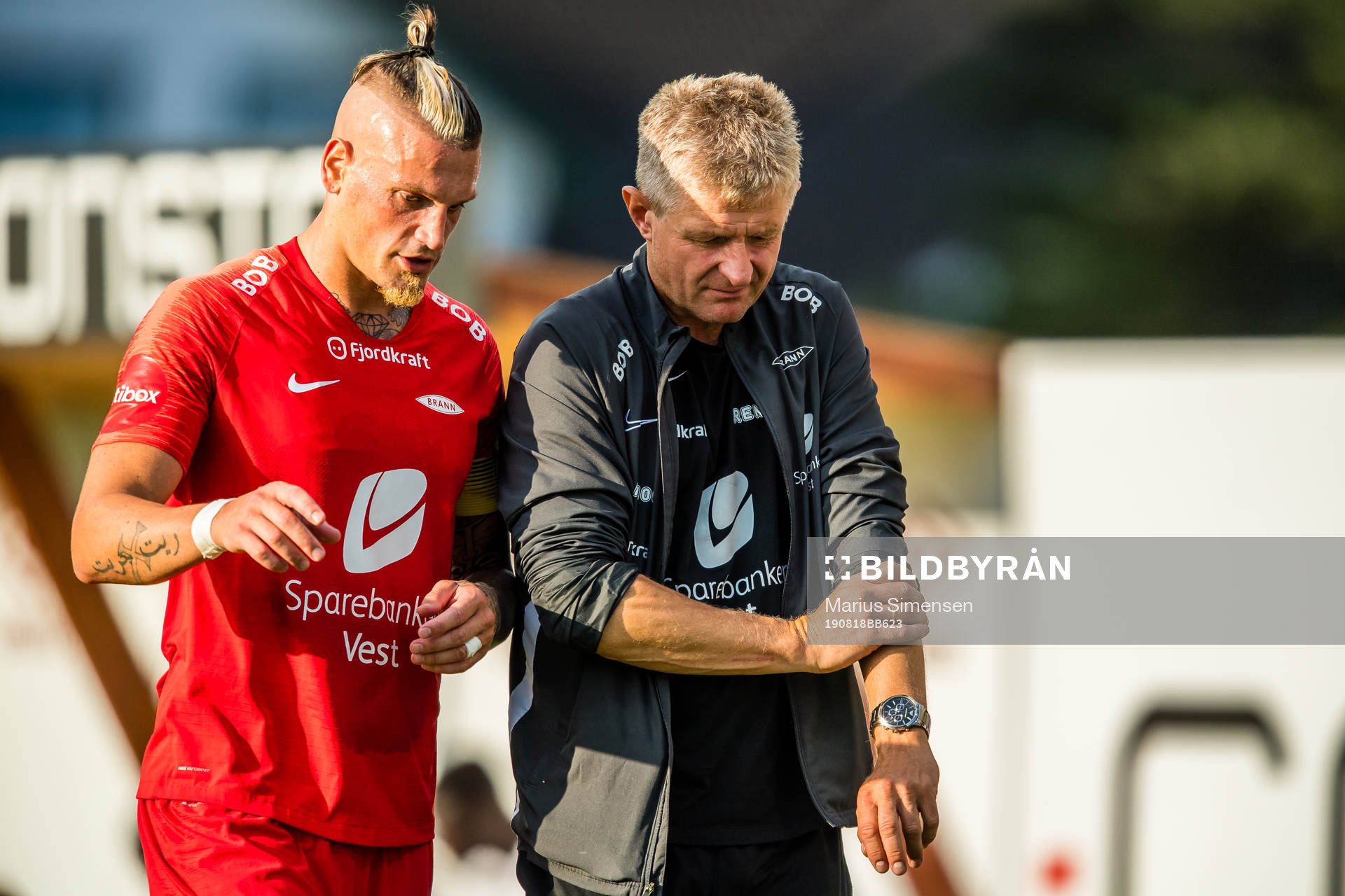 Vito Wormgoor of Brann and Lars Arne Nilsen, head coach of