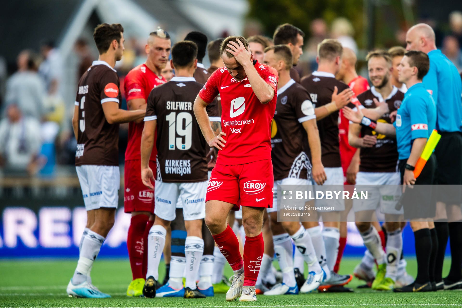 Amer Ordagic of Brann looks dejected