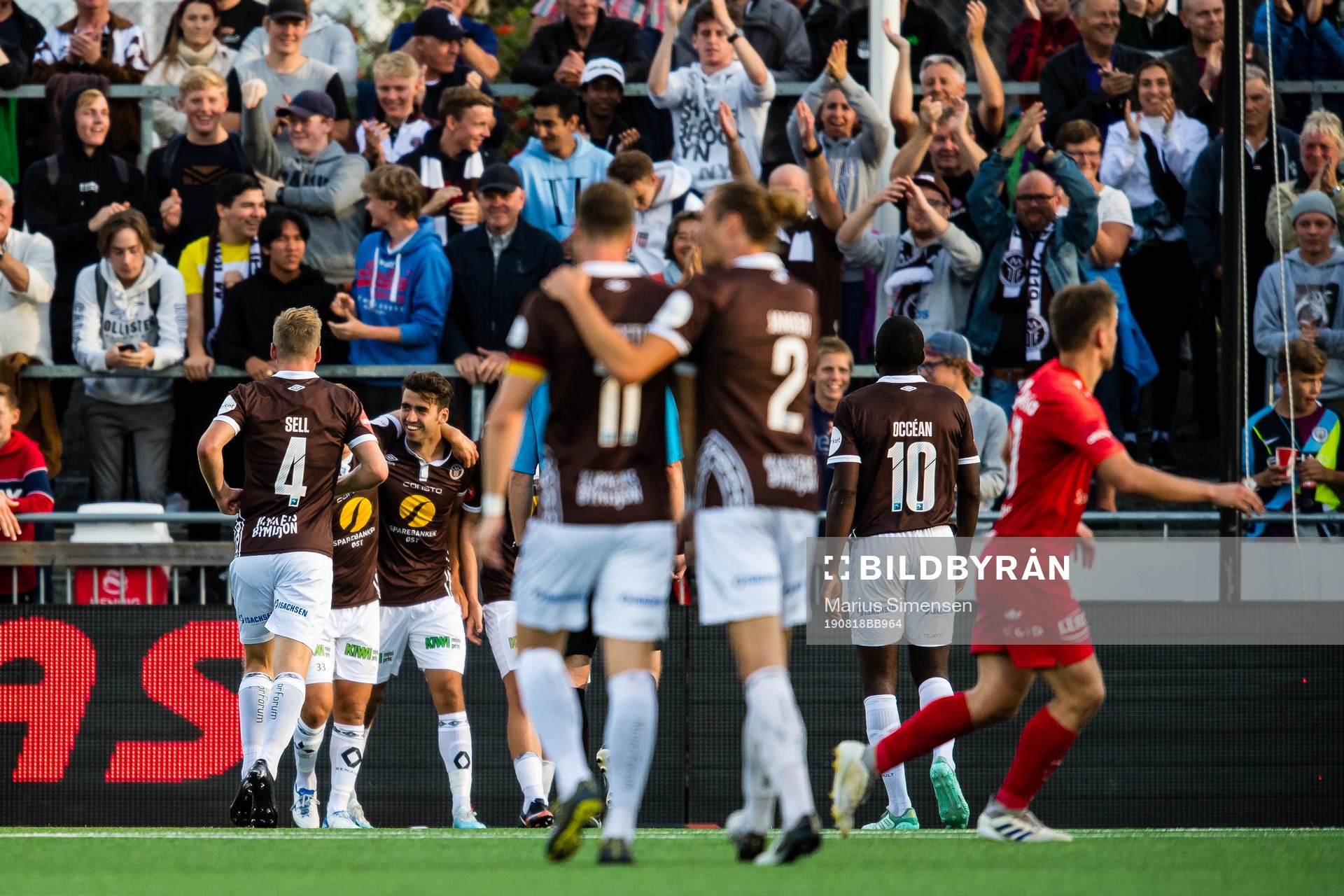 Vetle Winger Dragsnes of Mjøndalen celebrates