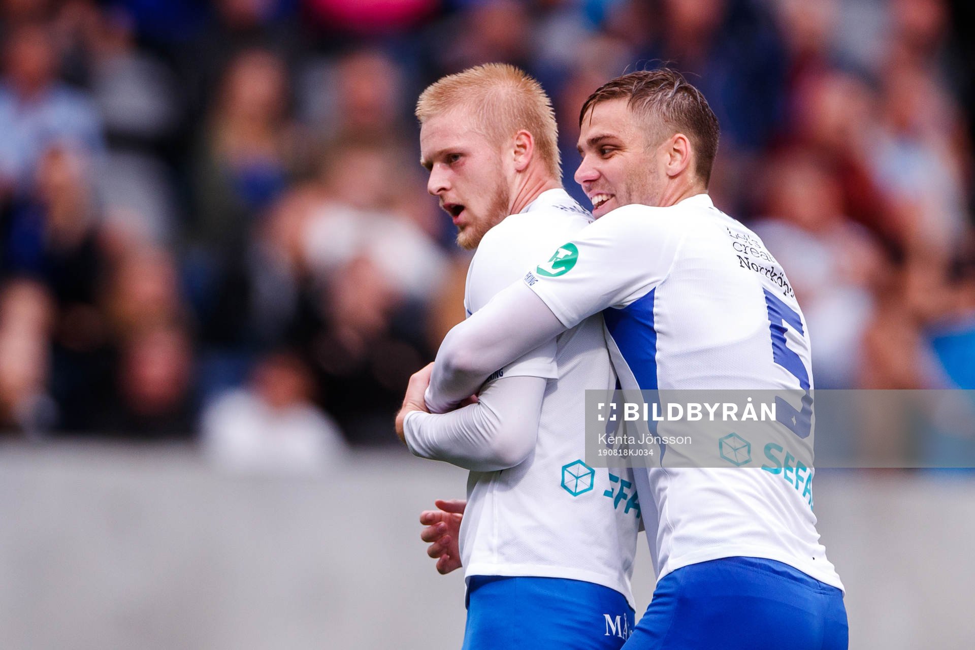 IFK Norrköpings Kalle Holmberg och Christoffer Nyman jublar