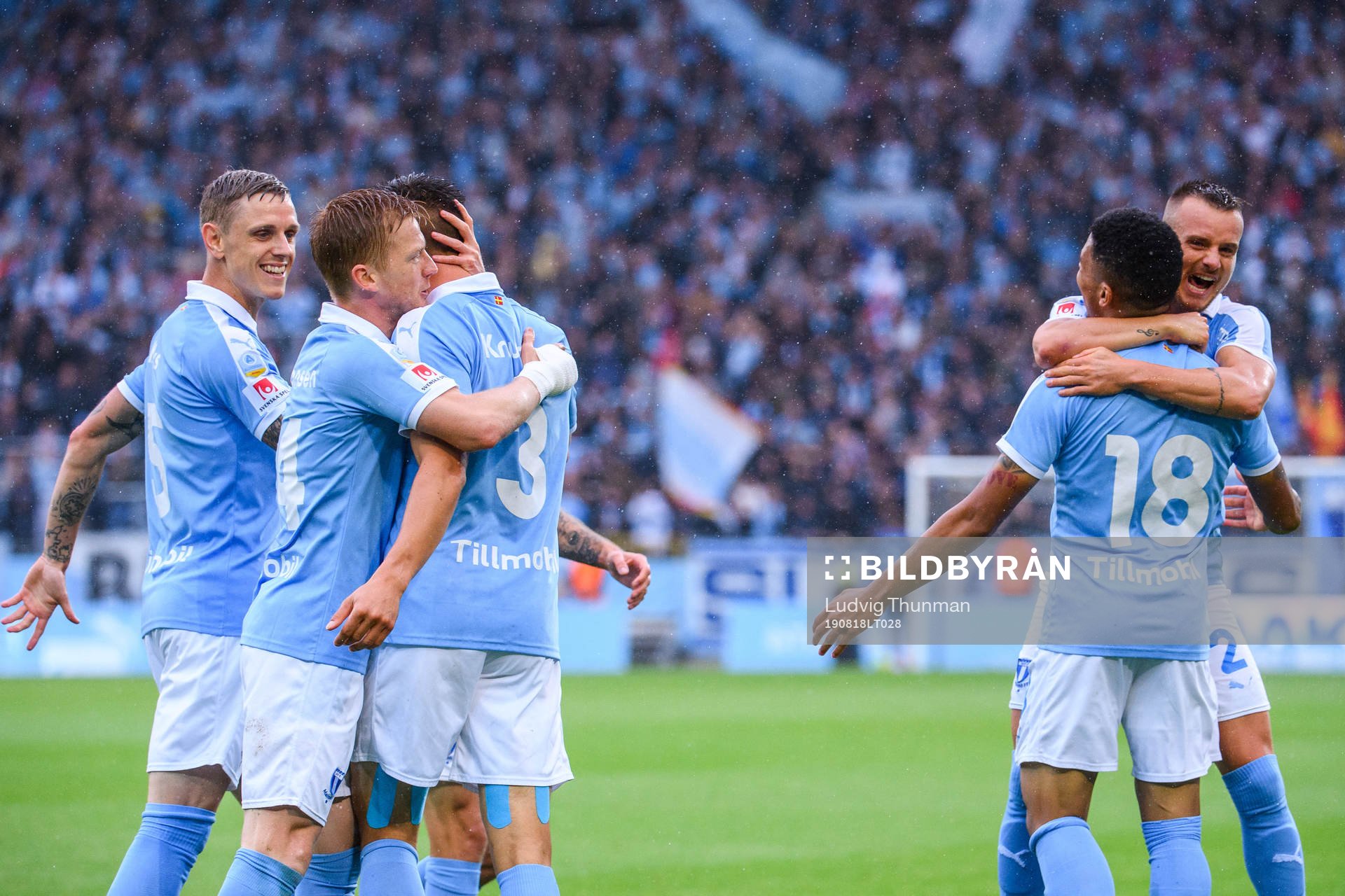 Malmö FFs Anders Christiansen , Jonas Knudsen , Eric