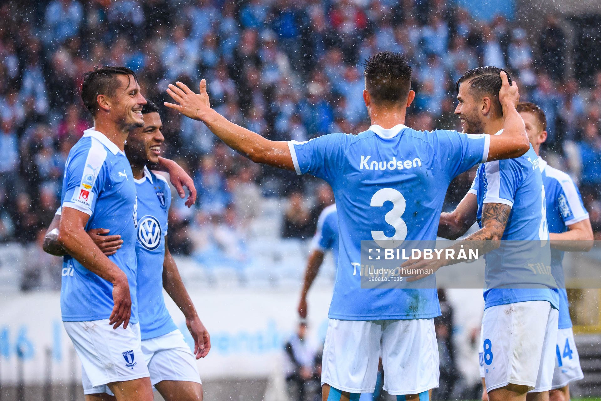 Malmö FFs Markus Rosenberg jublar med Romain Gall, Jonas