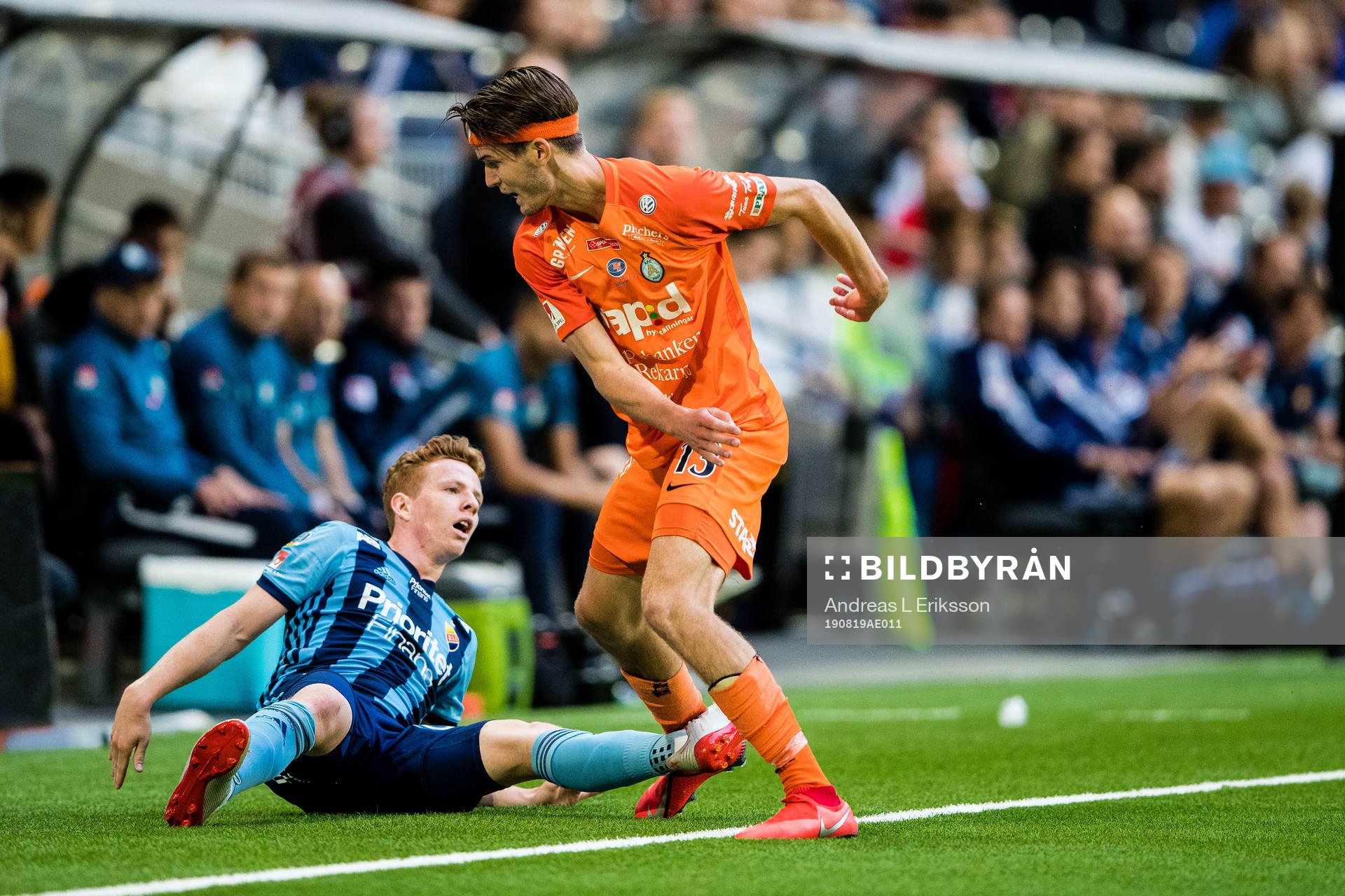 Djurgårdens Aslak Witry och AFC Eskilstunas Wilhelm Loeper