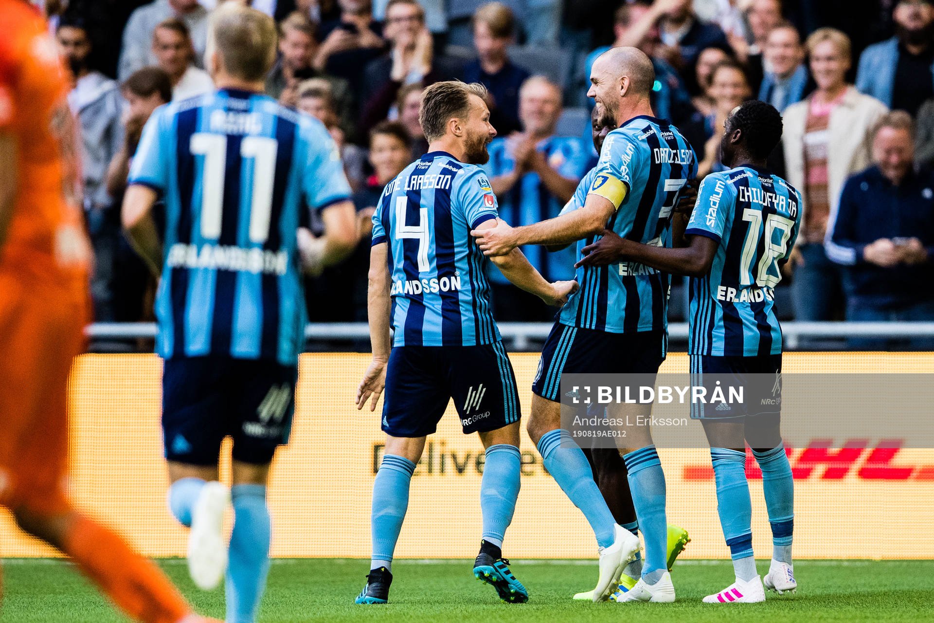 Djurgårdens Jacob Une Larsson och Kevin Walker jublar