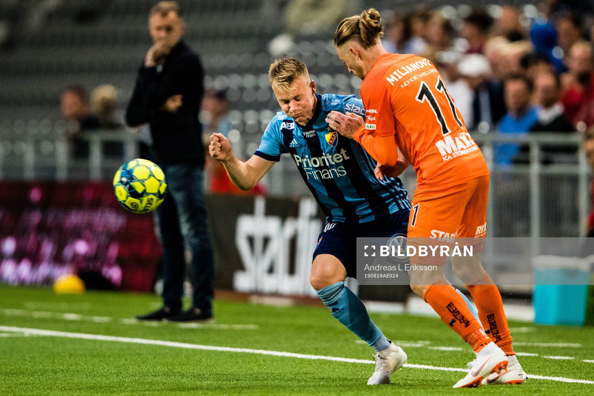 Djurgårdens Elliot Käck  och AFC Eskilstunas Gustav Jarl
