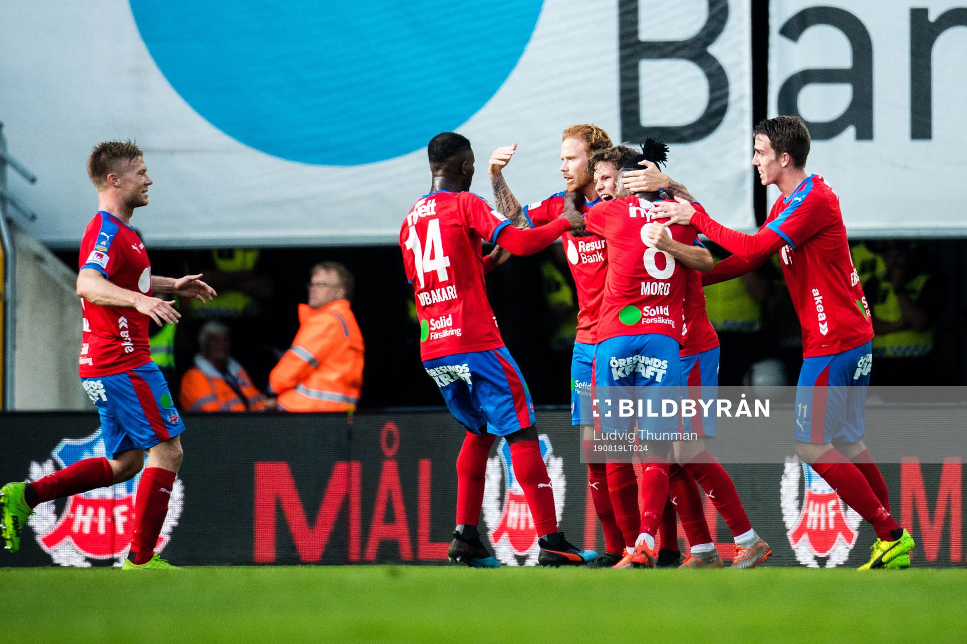 Helsingborgs spelare jublar