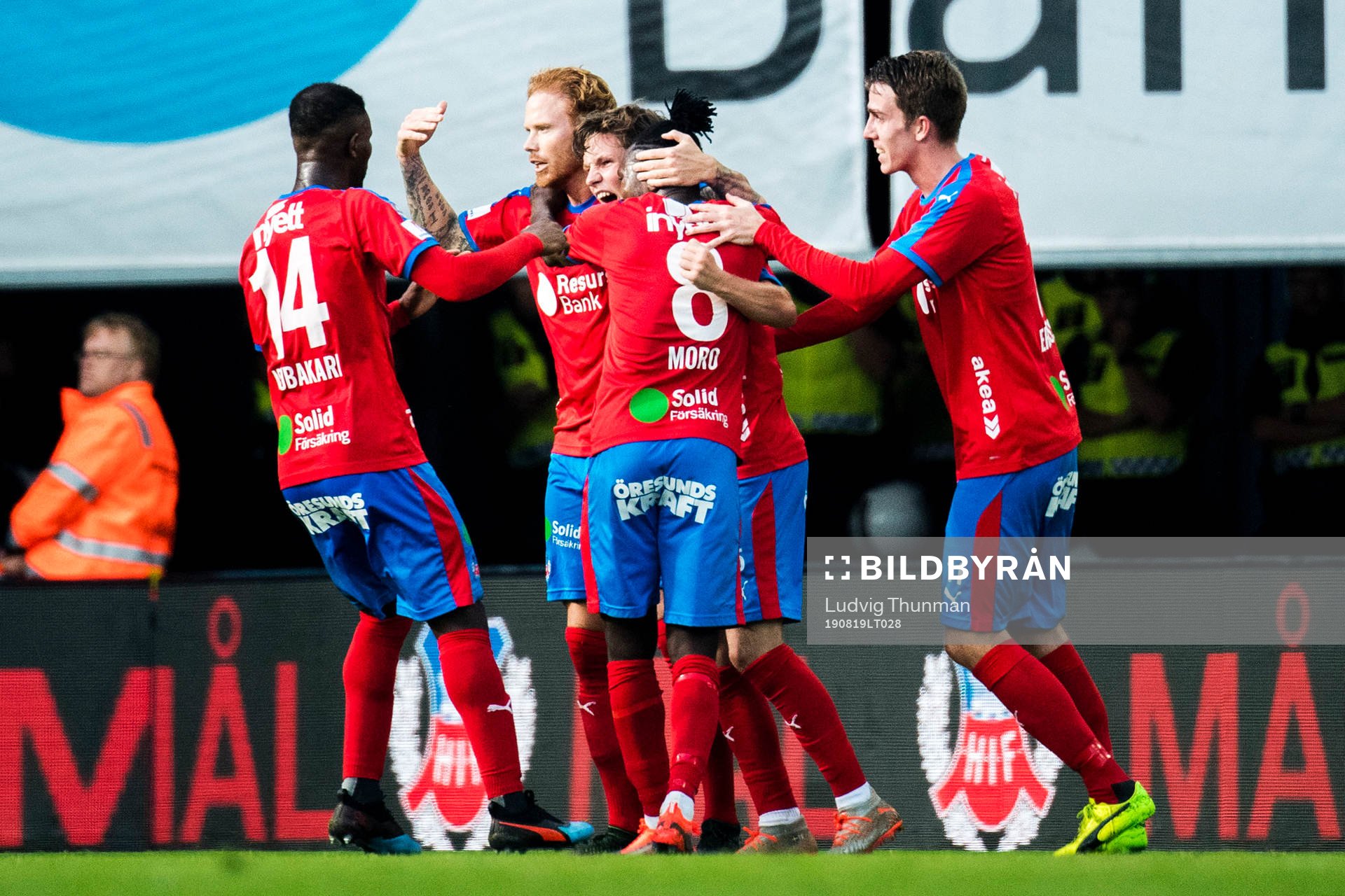 Helsingborgs spelare jublar