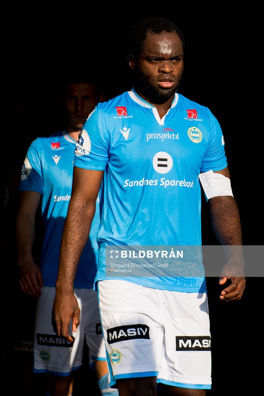 Christian Landu-Landu of Sandnes Ulf at half time