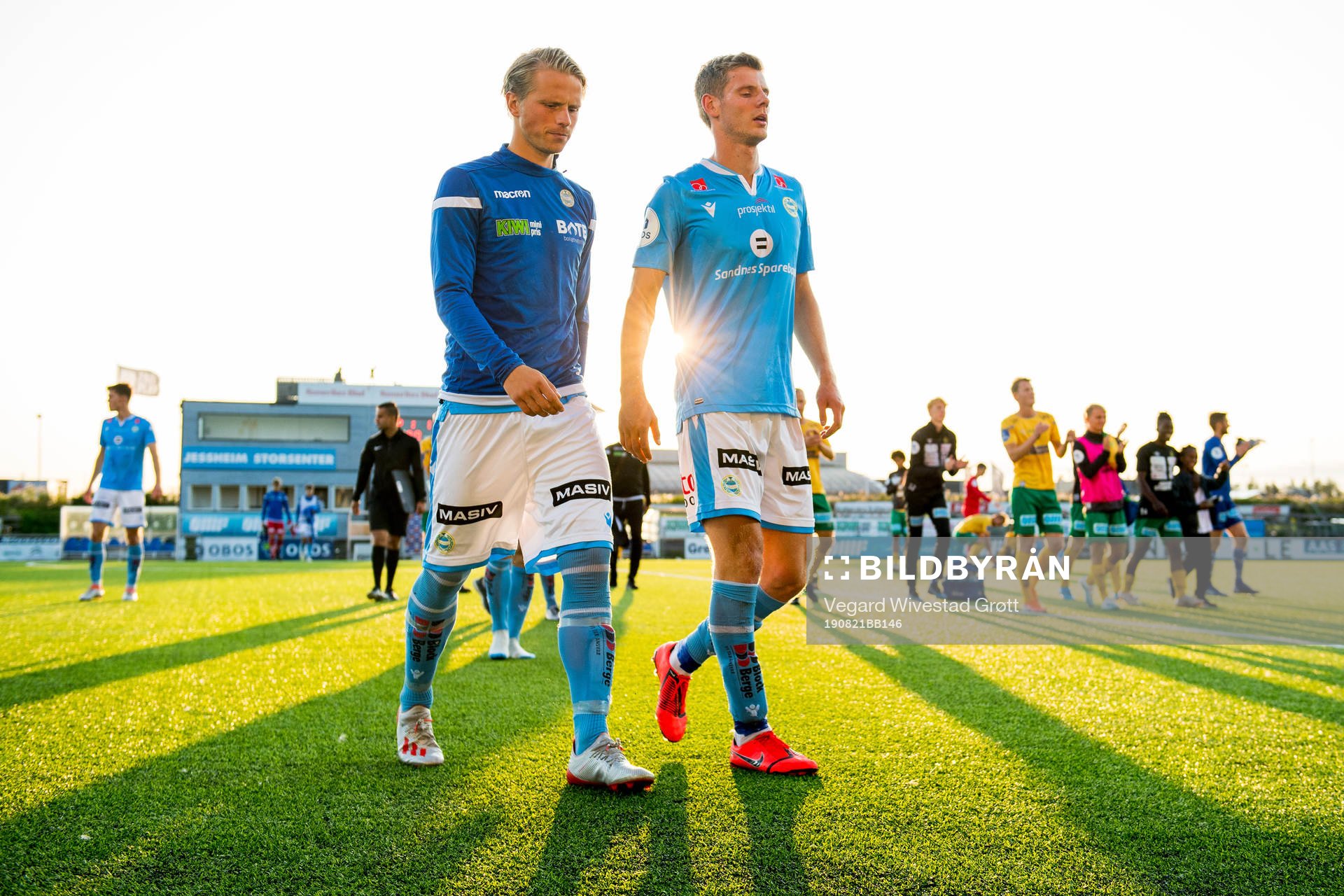Tapio Heikkilä and Ari Mohr Jónsson of Sandnes Ulf look