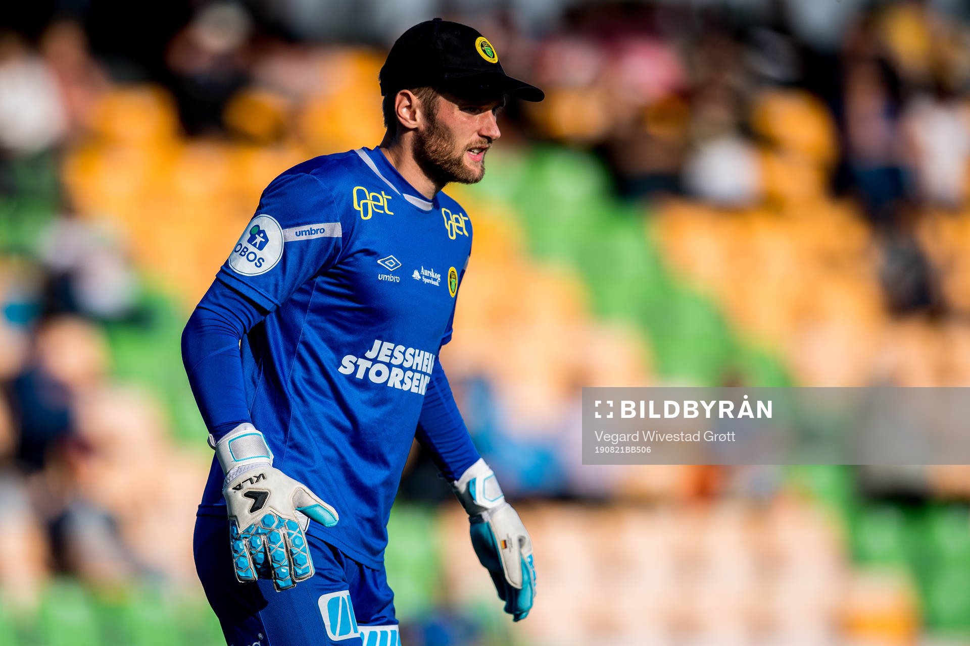 Goalkeeper Stefan Hagerup of Ull/Kisa during the OBOS-ligaen football match between Ull/Kisa and Sandnes Ulf on August 21, 2019 in Jessheim.