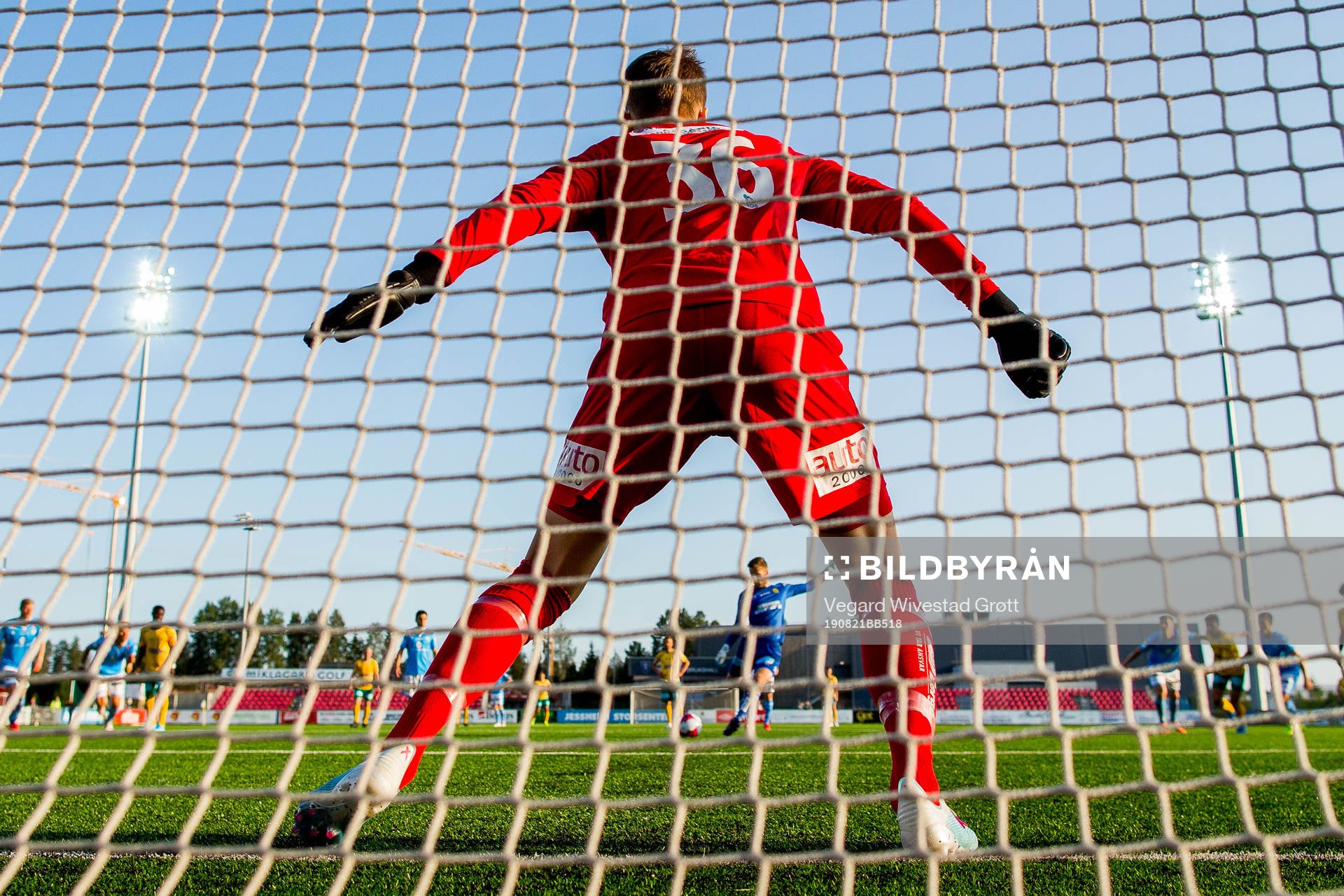 Goalkeeper Markus Vassøy Nilsen of Sandnes Ulf saves the