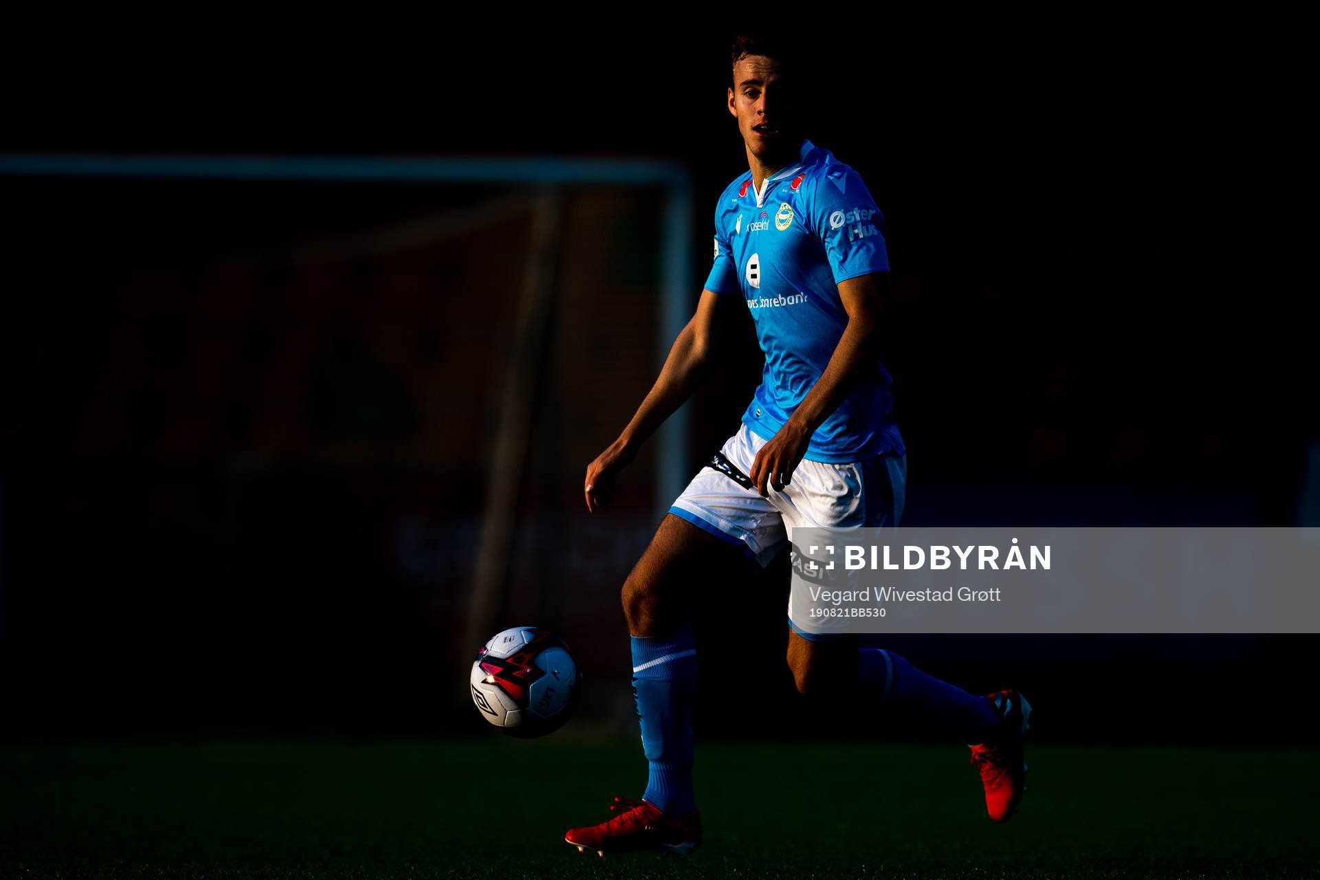 Adrian Berntsen of Sandnes Ulf during the OBOS-ligaen football match between Ull/Kisa and Sandnes Ulf on August 21, 2019 in Jessheim.