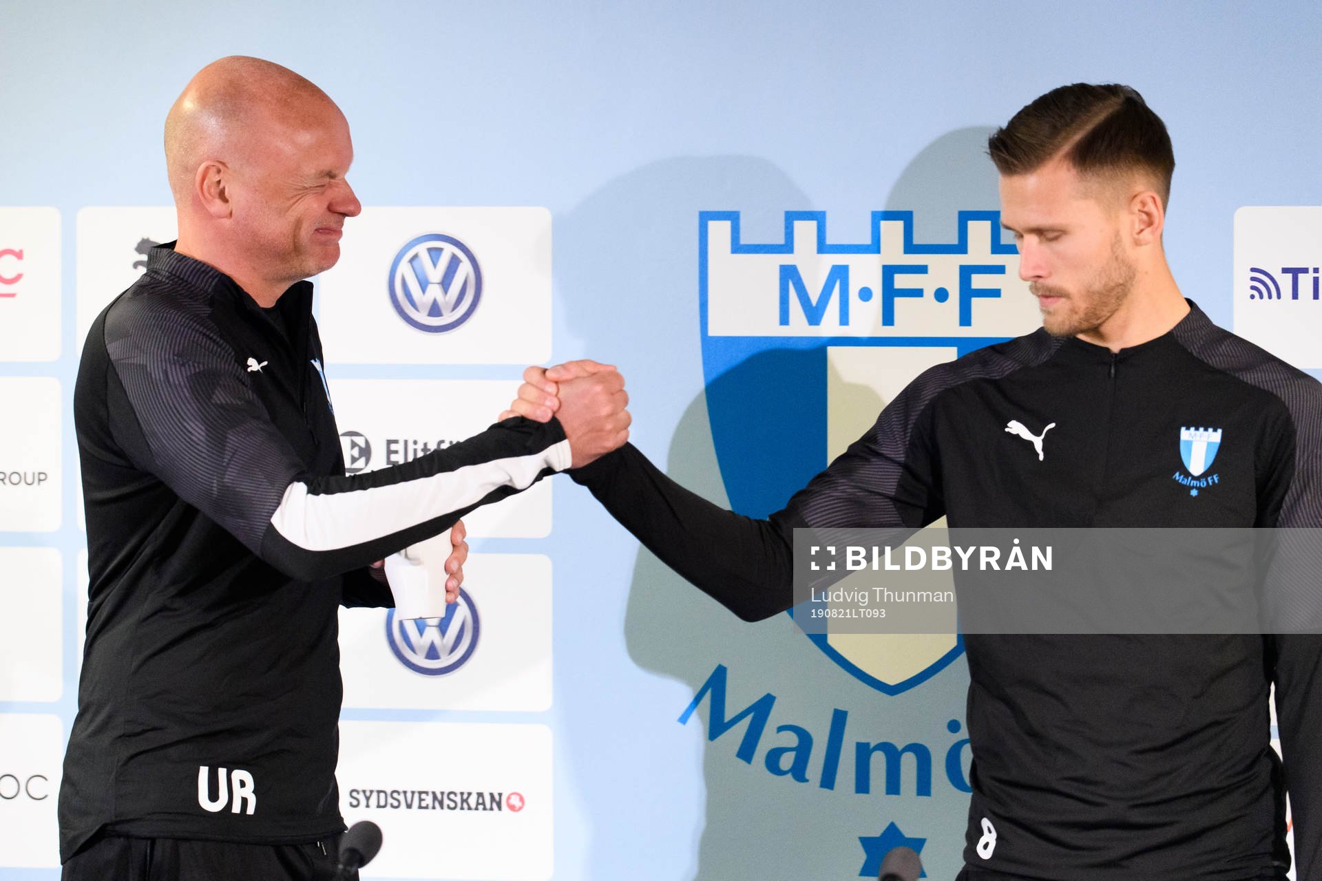 Uwe Rösler, head coach of Malmö FF, and Arnor Traustason