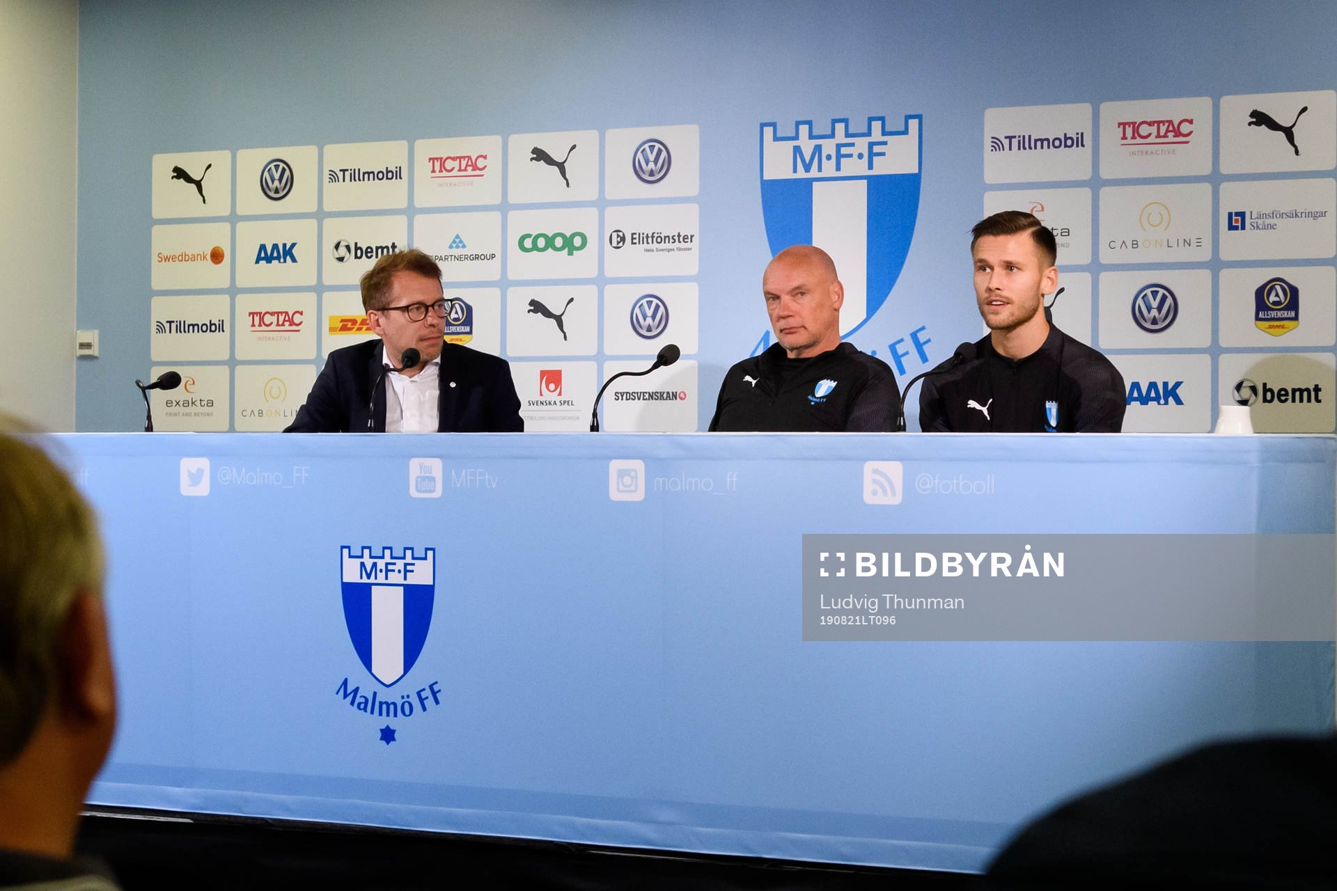 Uwe Rösler, head coach of Malmö FF, and Arnor Traustason