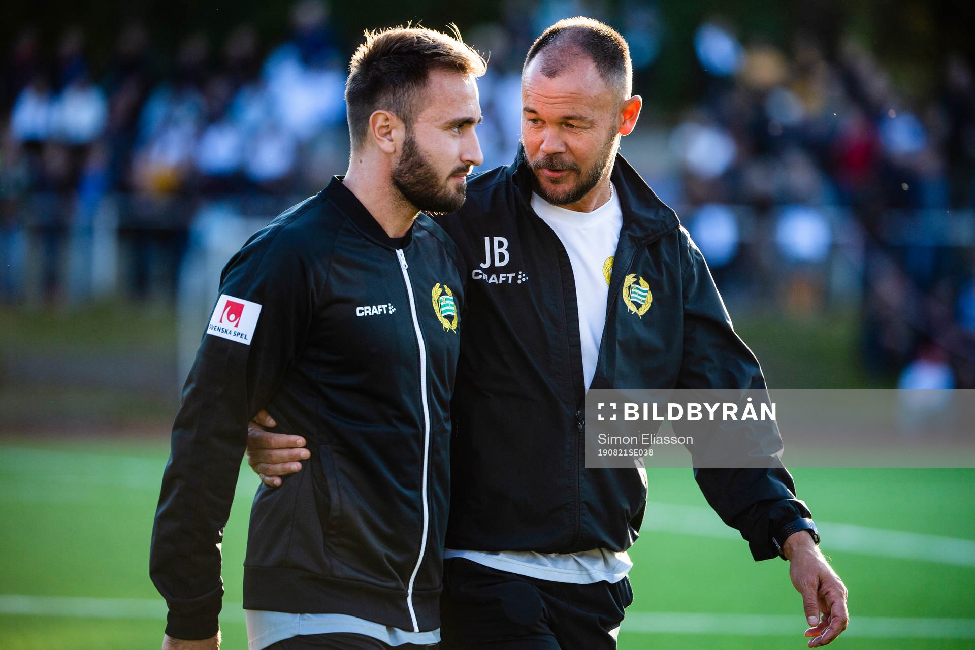 Hammarbys Muamer Tankovic och assisterande tränare Joachim