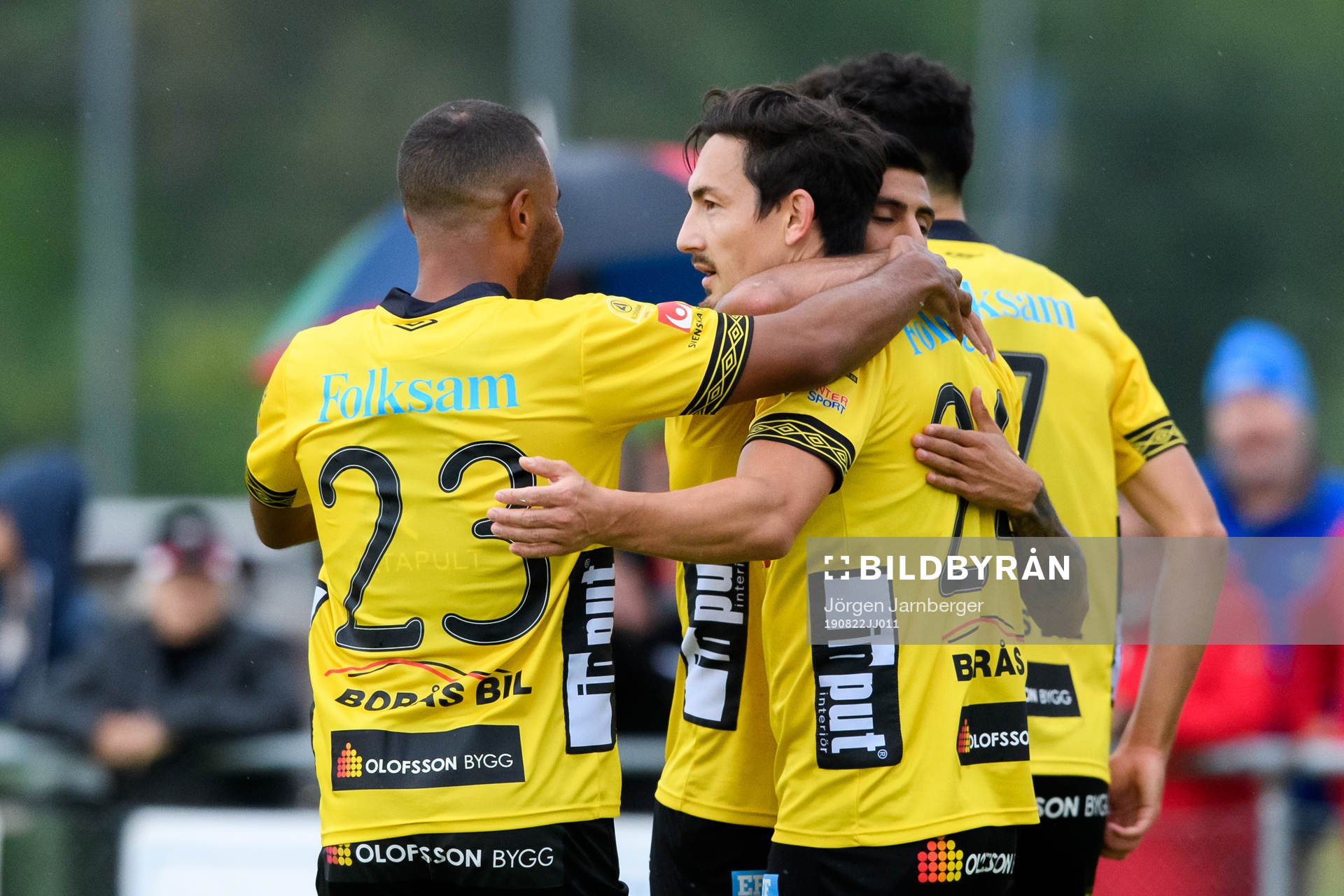 Elfsborgs Stefan Ishizaki jublar efter 0-1 under fotbollsmatchen i Svenska cupen mellan Gauthiod och Elfsborg den 22 augusti 2019 i Grästorp.