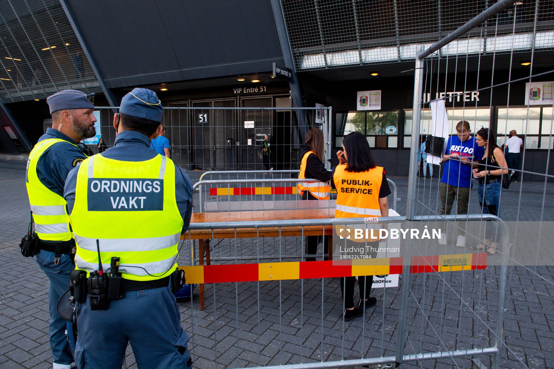 General view of a security checkpoint outside of Malmö New
