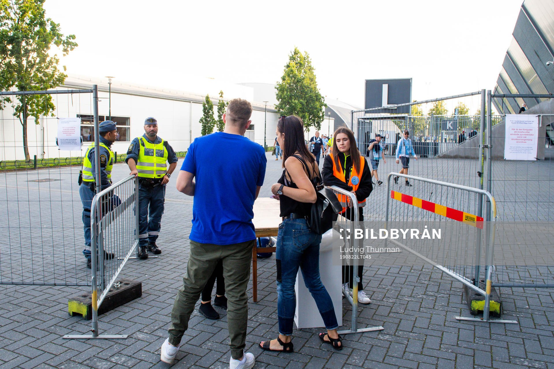 General view of a security checkpoint outside of Malmö New