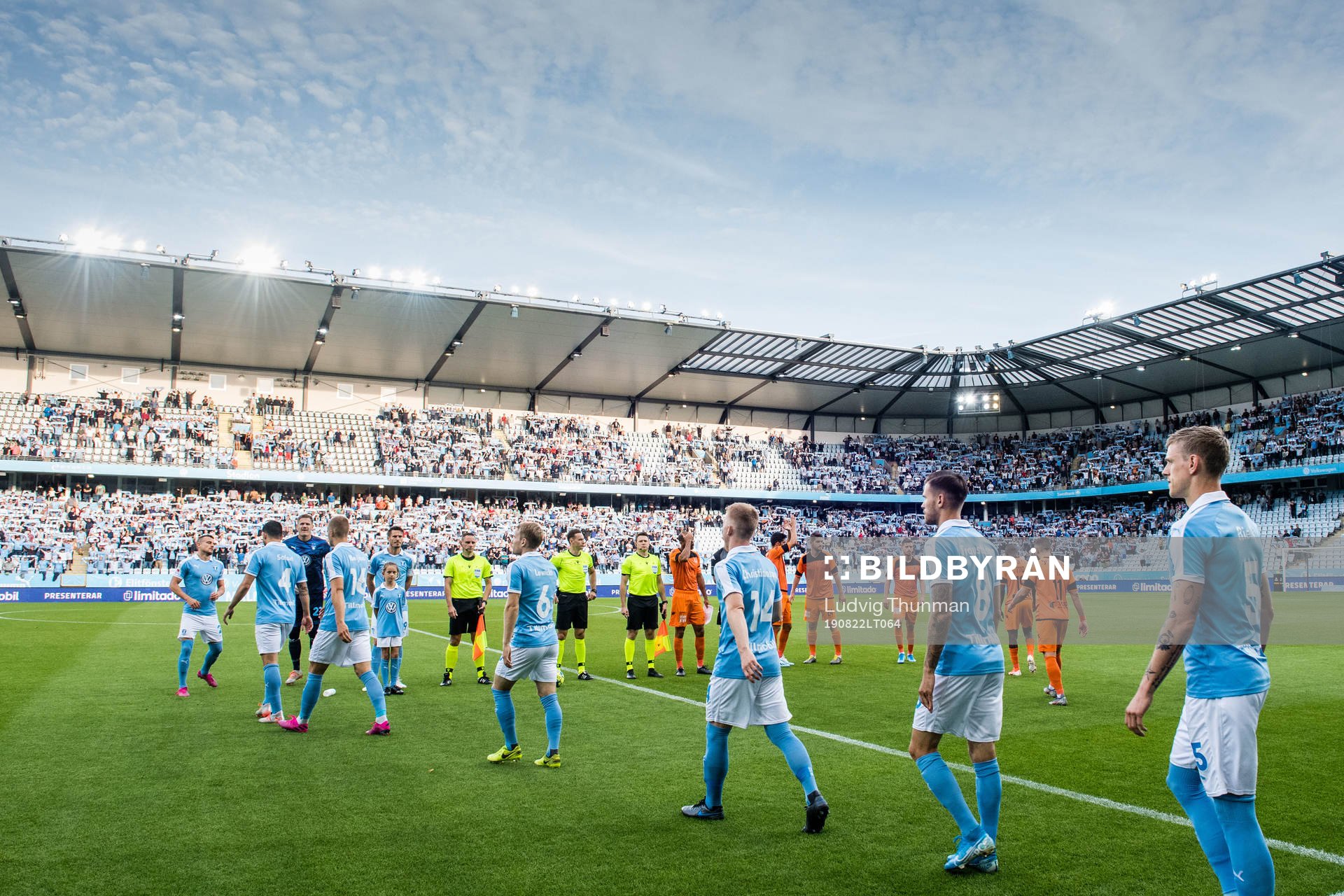 Players of Malmö FF entering the pitch
