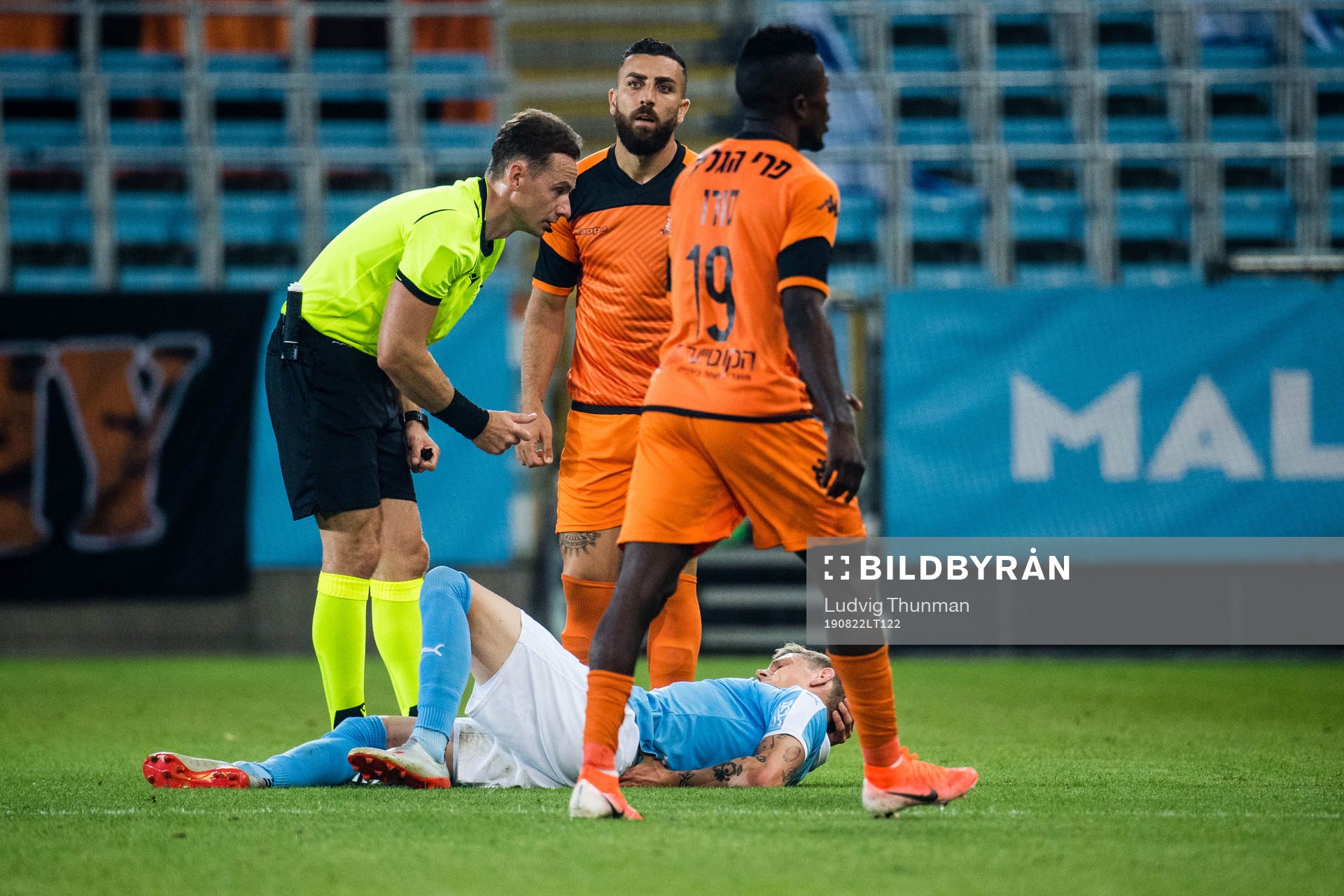 Sören Rieks of Malmö FF in pain