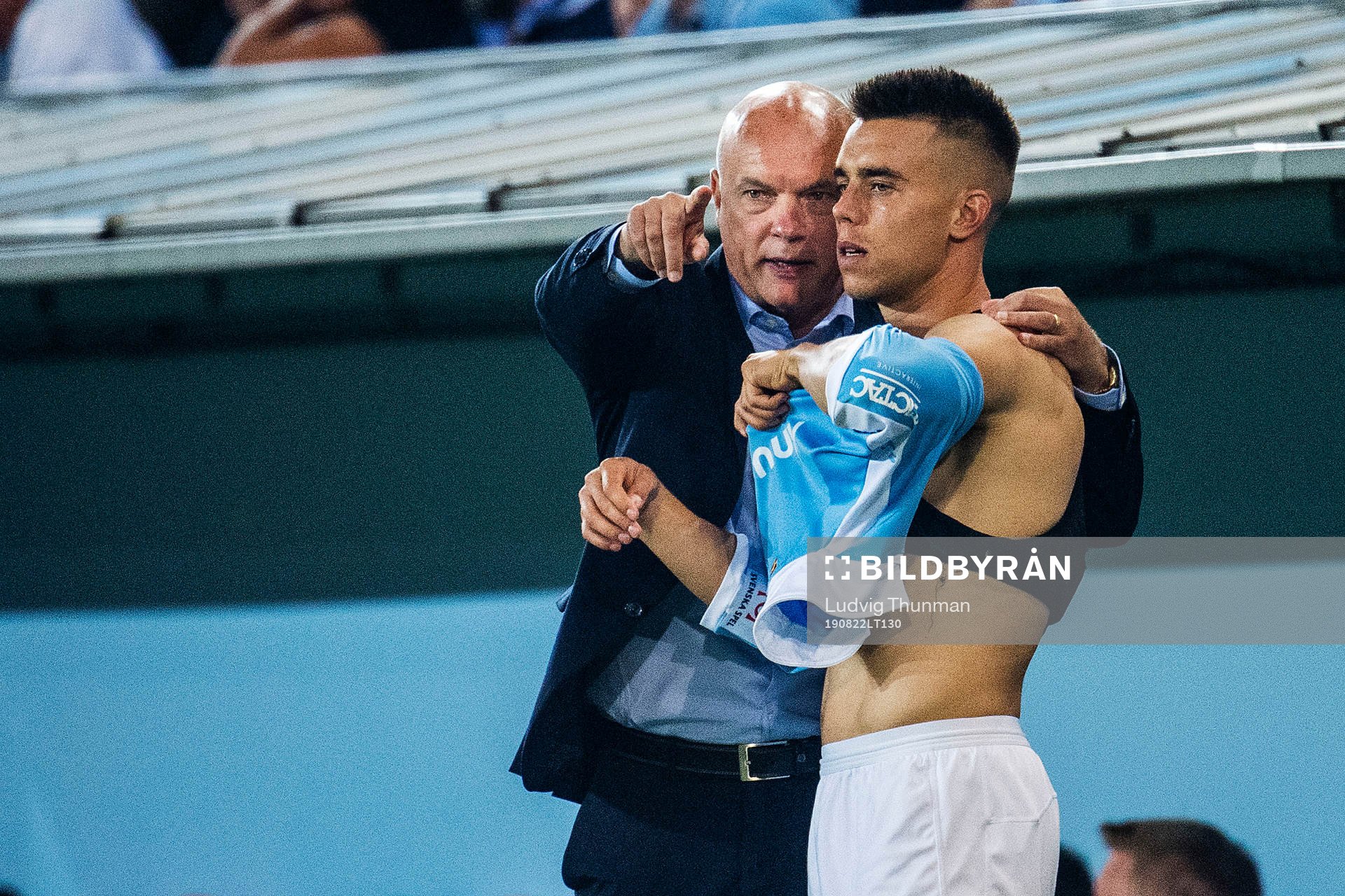 Uwe Rösler, head coach, and Jonas Knudsen of Malmö FF