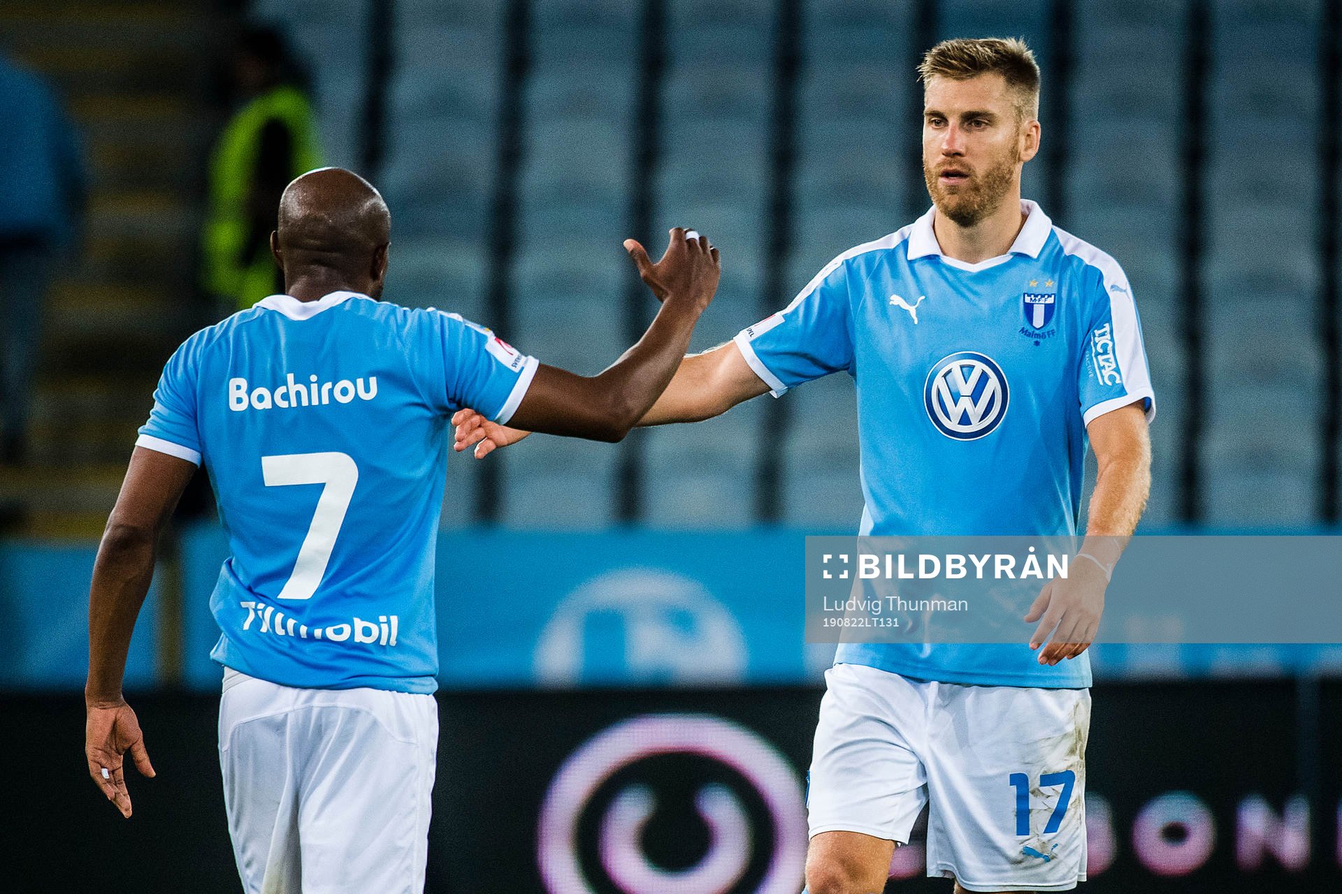 Fouad Bachirou and Rasmus Bengtsson of Malmö FF celebrates