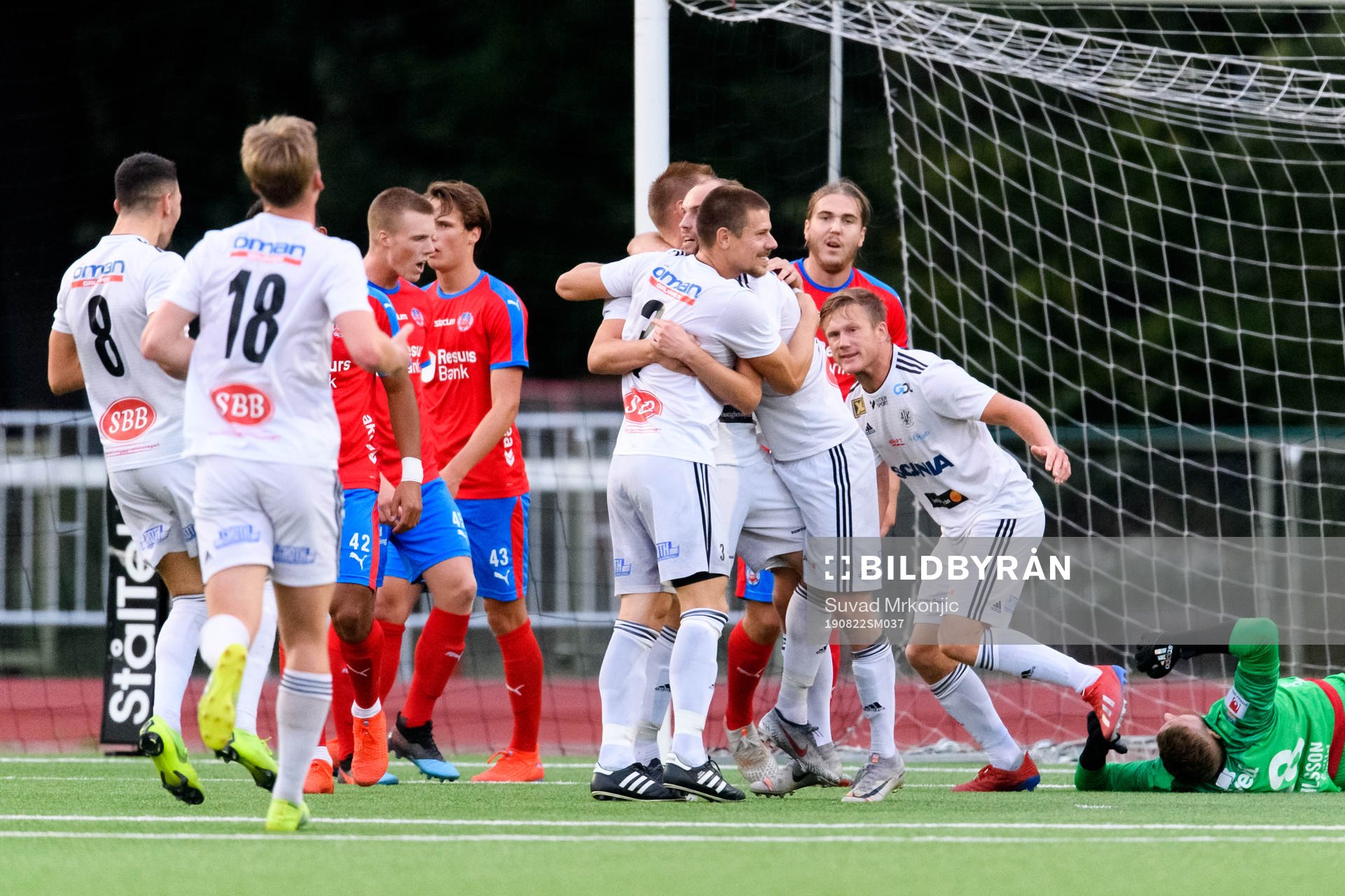 Oskarshamns spelare jublar