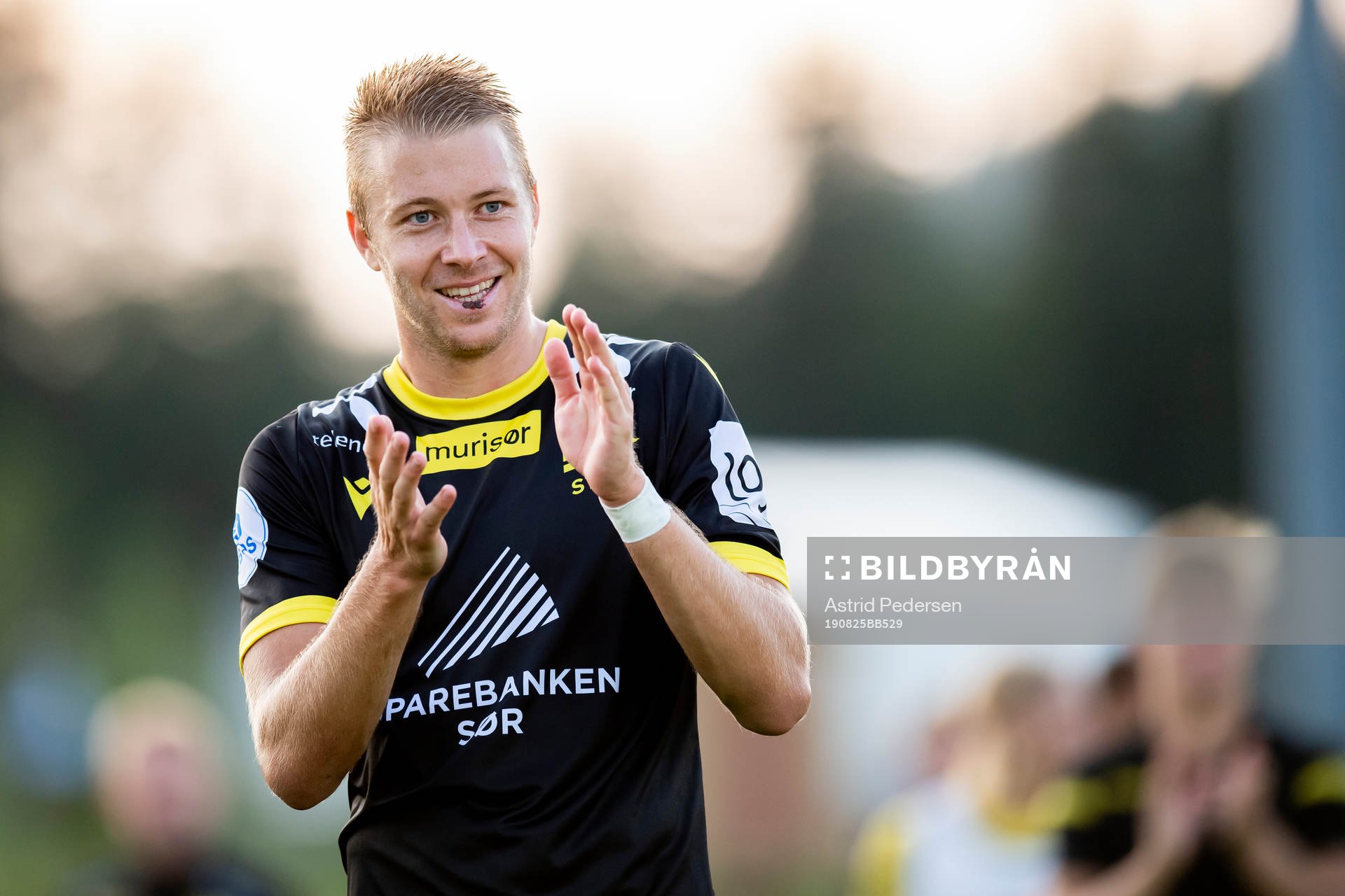 Henrik Robsstad of Start celebrates
