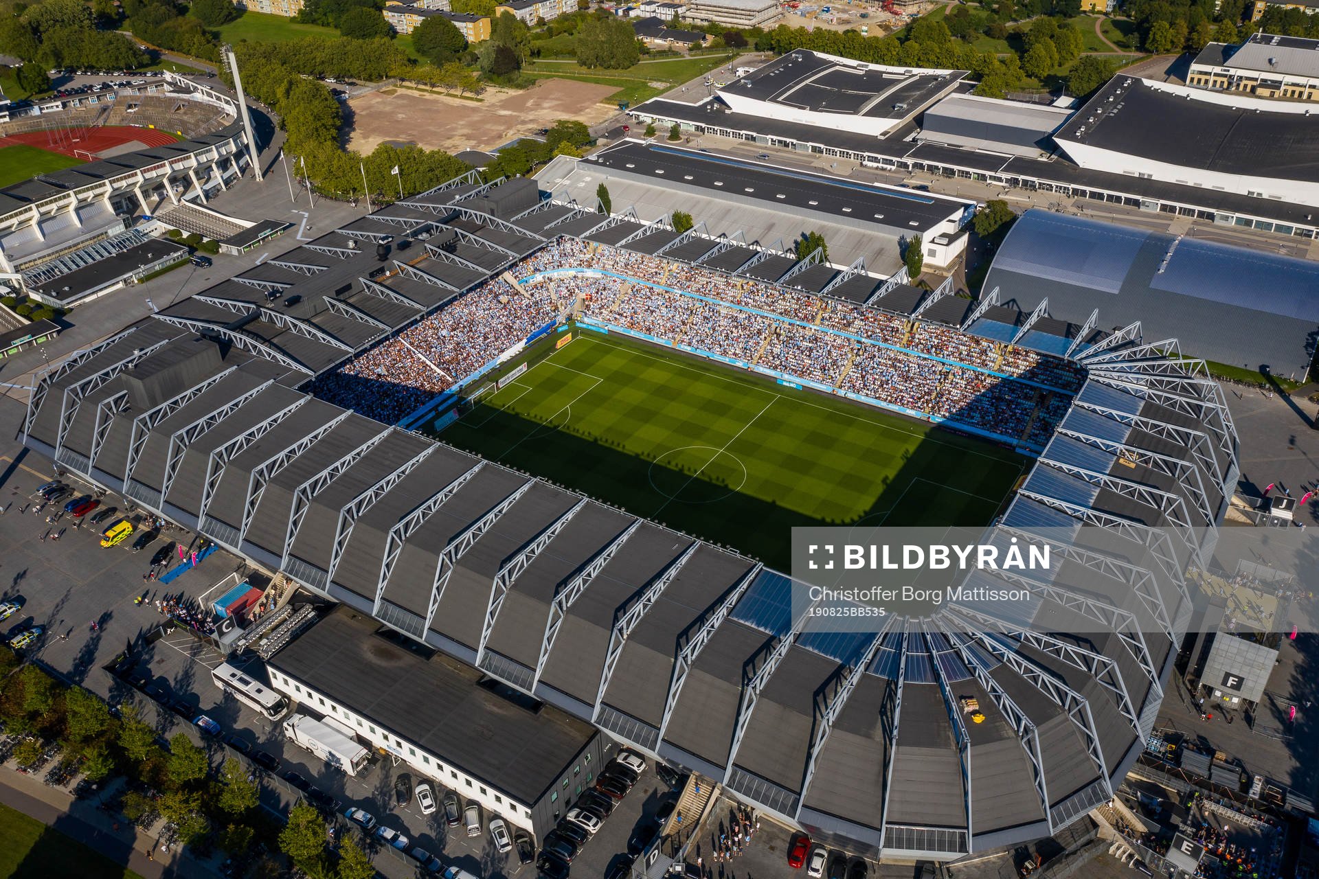Drönarbild över stadion