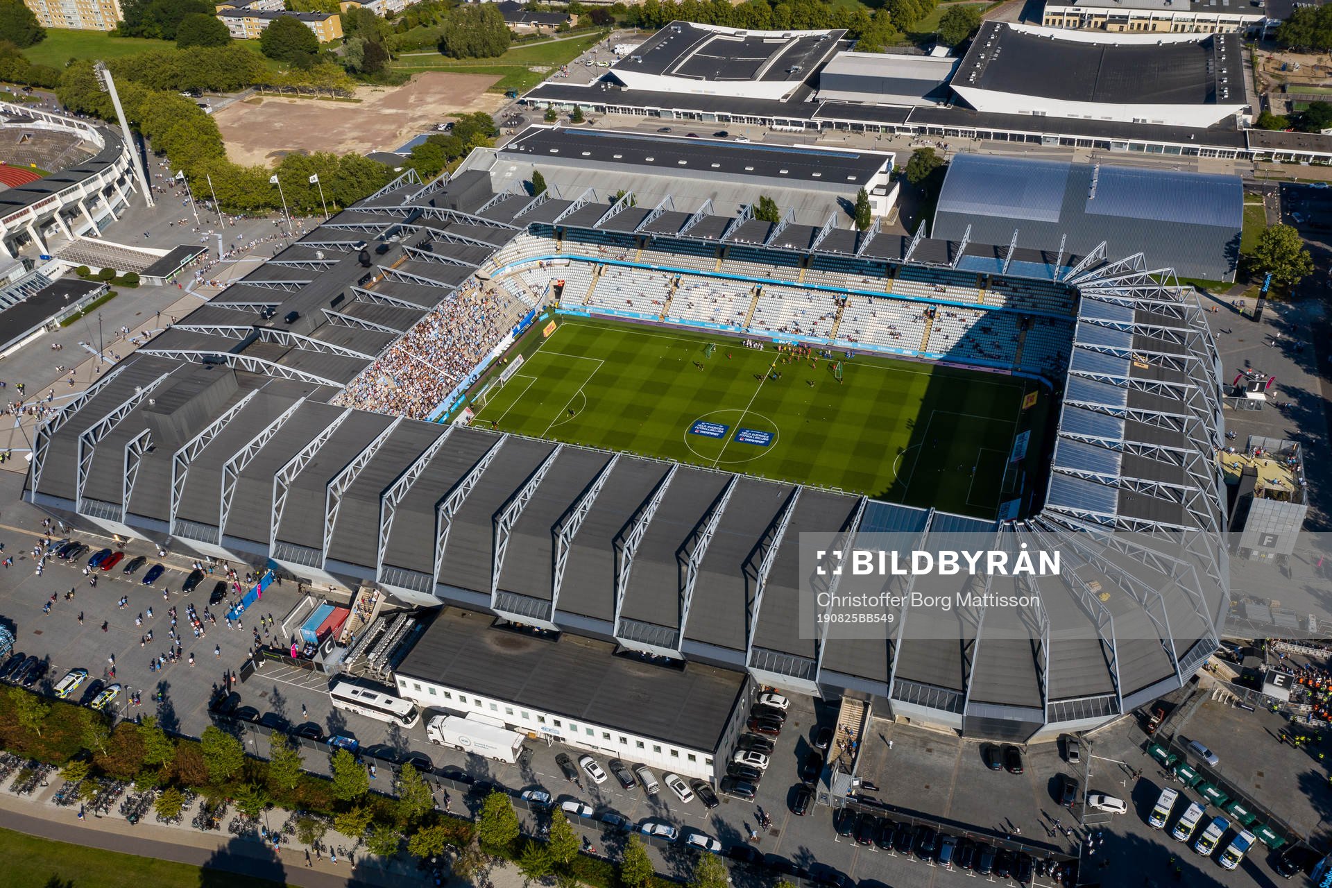 Drönarbild över stadion