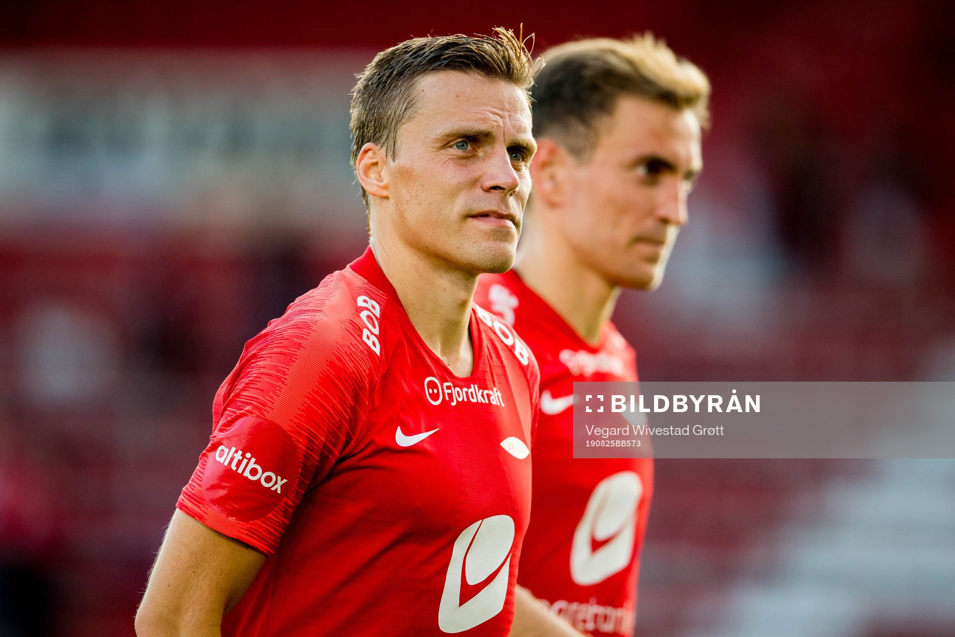 Ruben Yttergård Jenssen and Amer Ordagic of Brann look