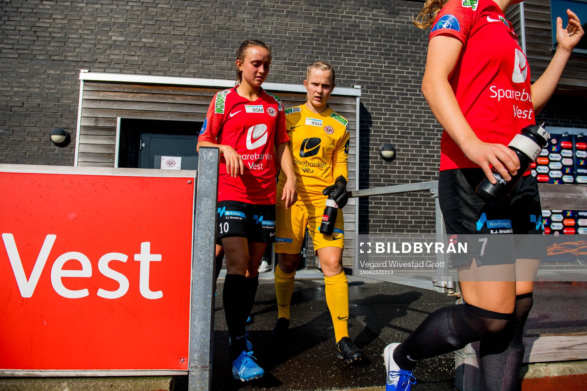Andrea Wilmann and goalkeeper Oda Marie Hove Bogstad of