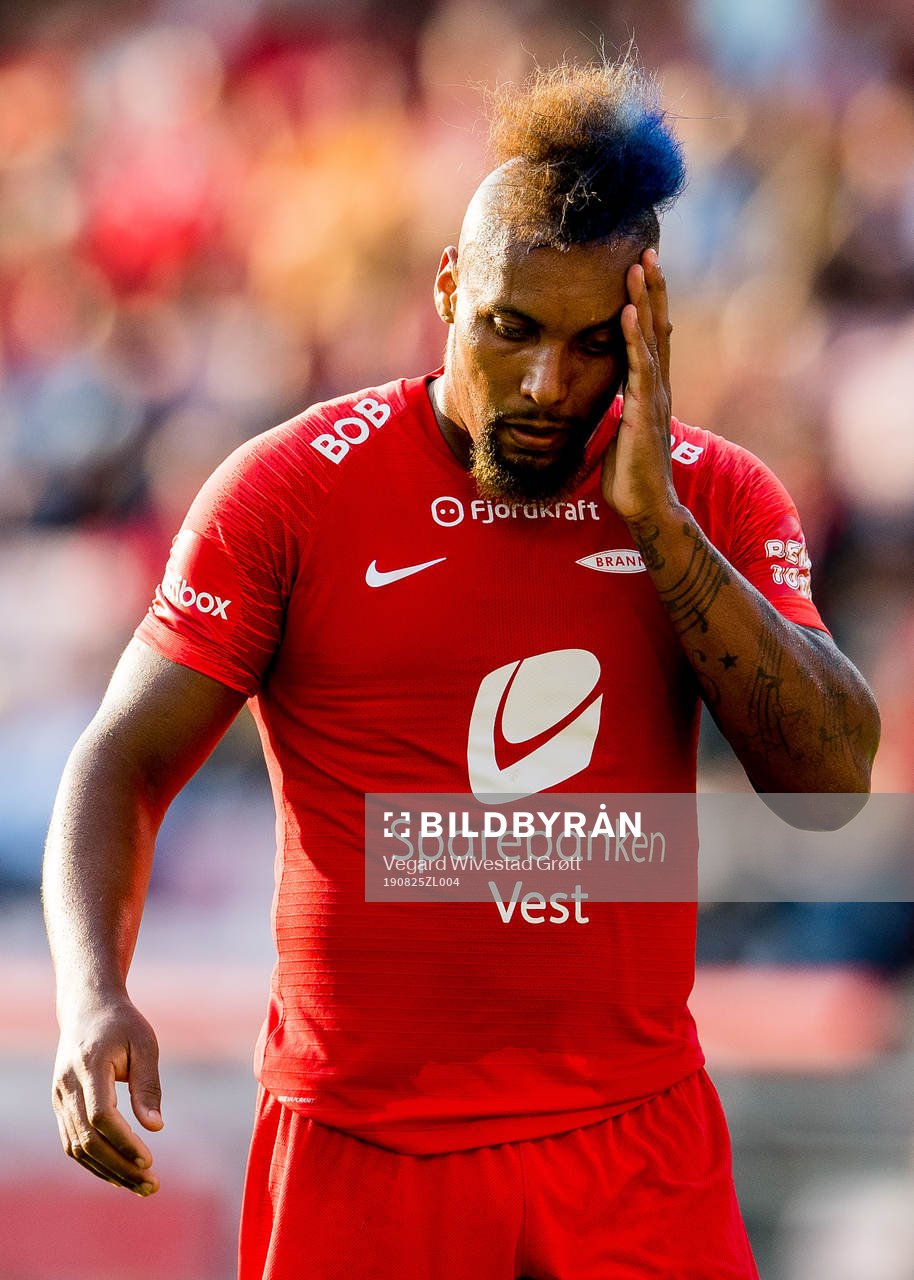Bismar Acosta of Brann looks dejected