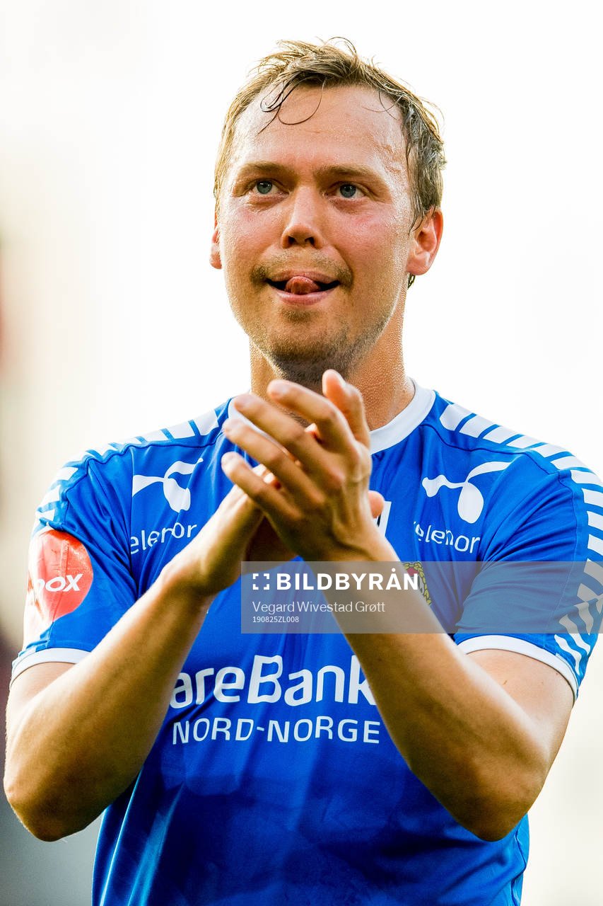 Magnus Andersen of Tromsø after the Eliteserien football match between Brann and Tromsø on August 25, 2019 in Bergen.