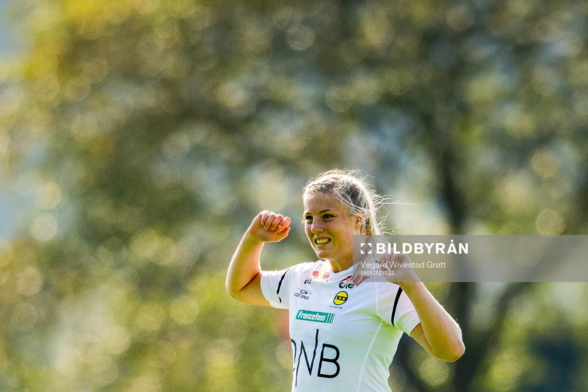 Sophie Haug of LSK Kvinner reacts