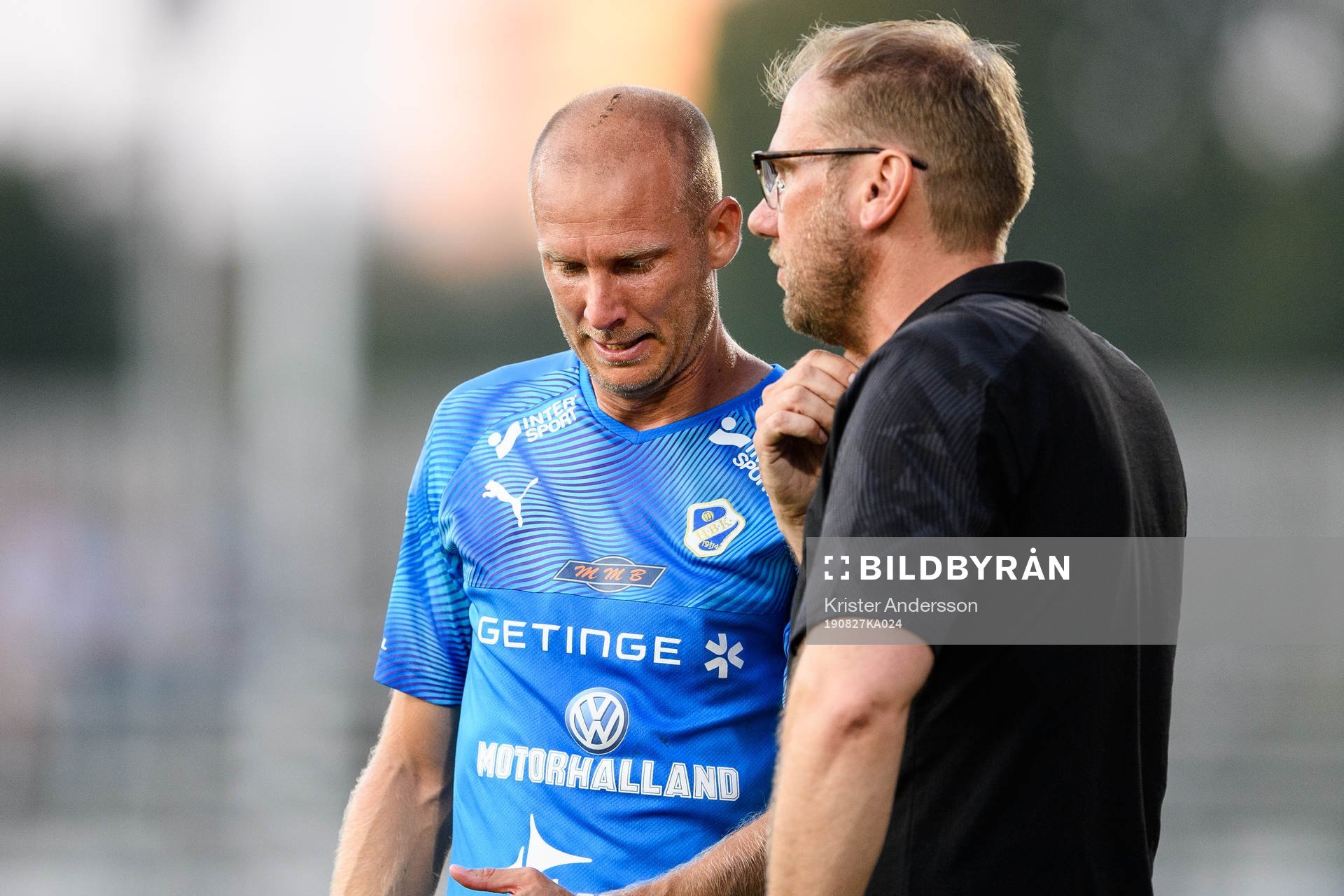 Halmstads Andreas Johansson och tränare Magnus Haglund