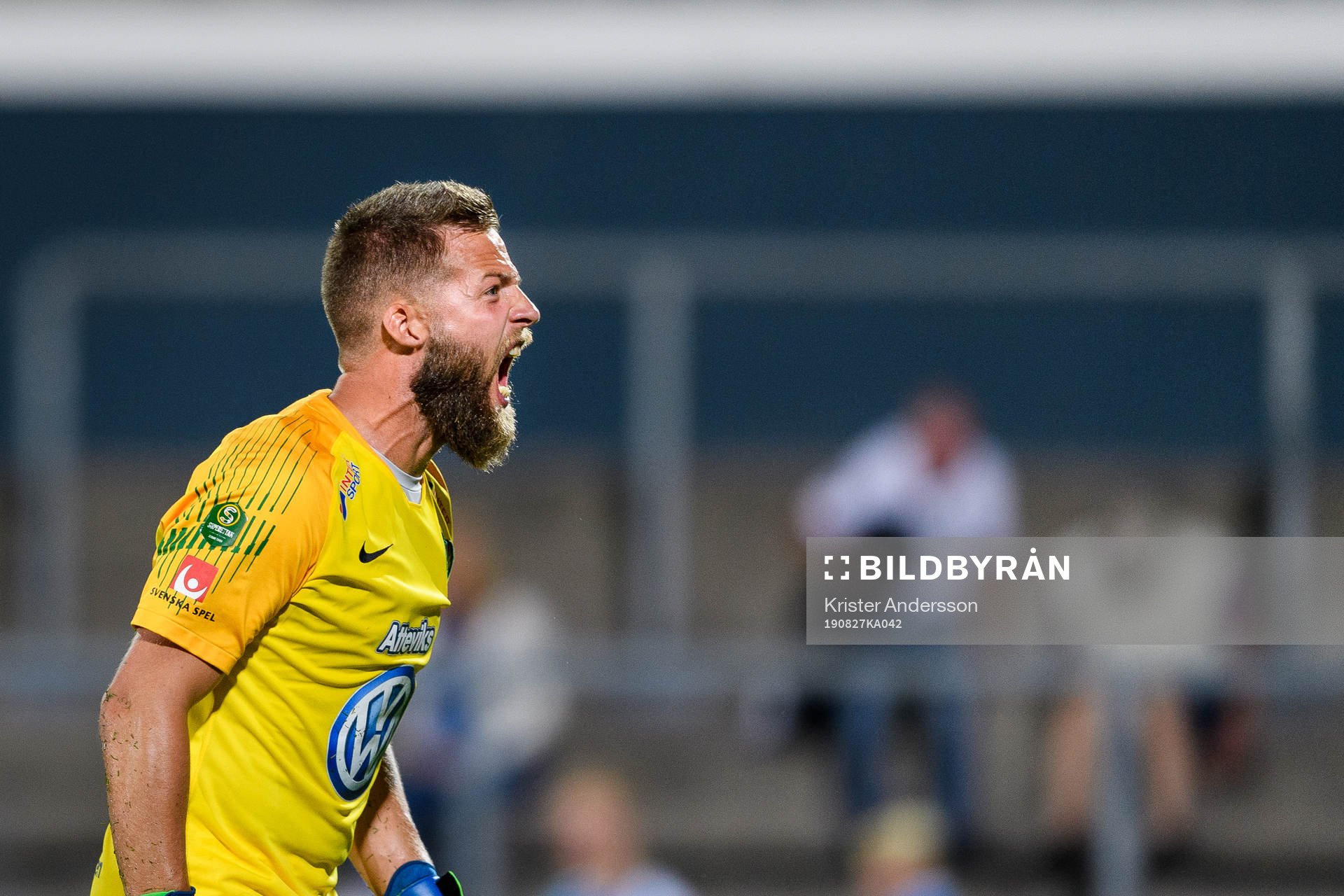 Jönköpings målvakt Frank Pettersson jublar