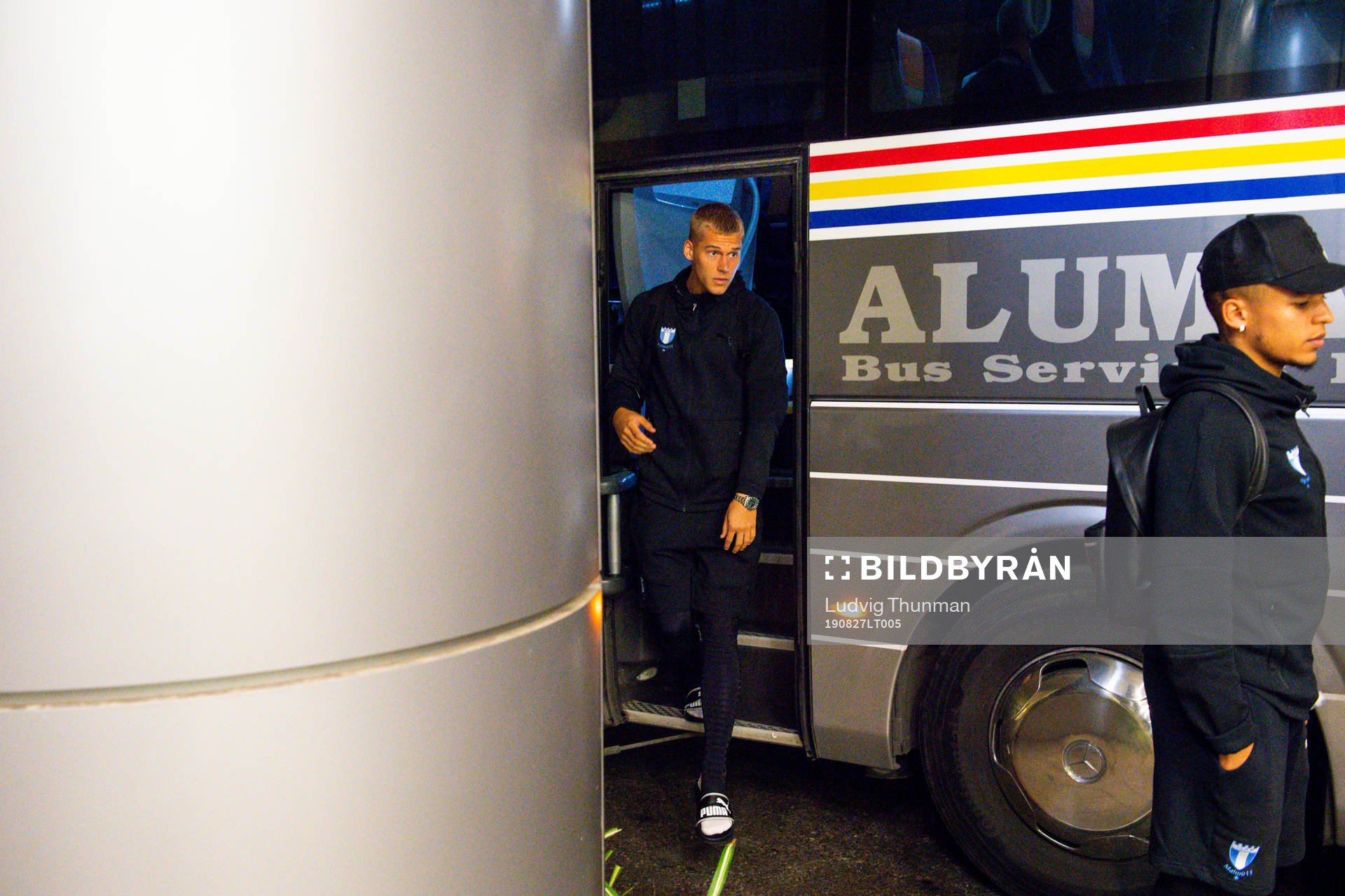 Felix Beijmo of Malmö FF arrives at the team hotel