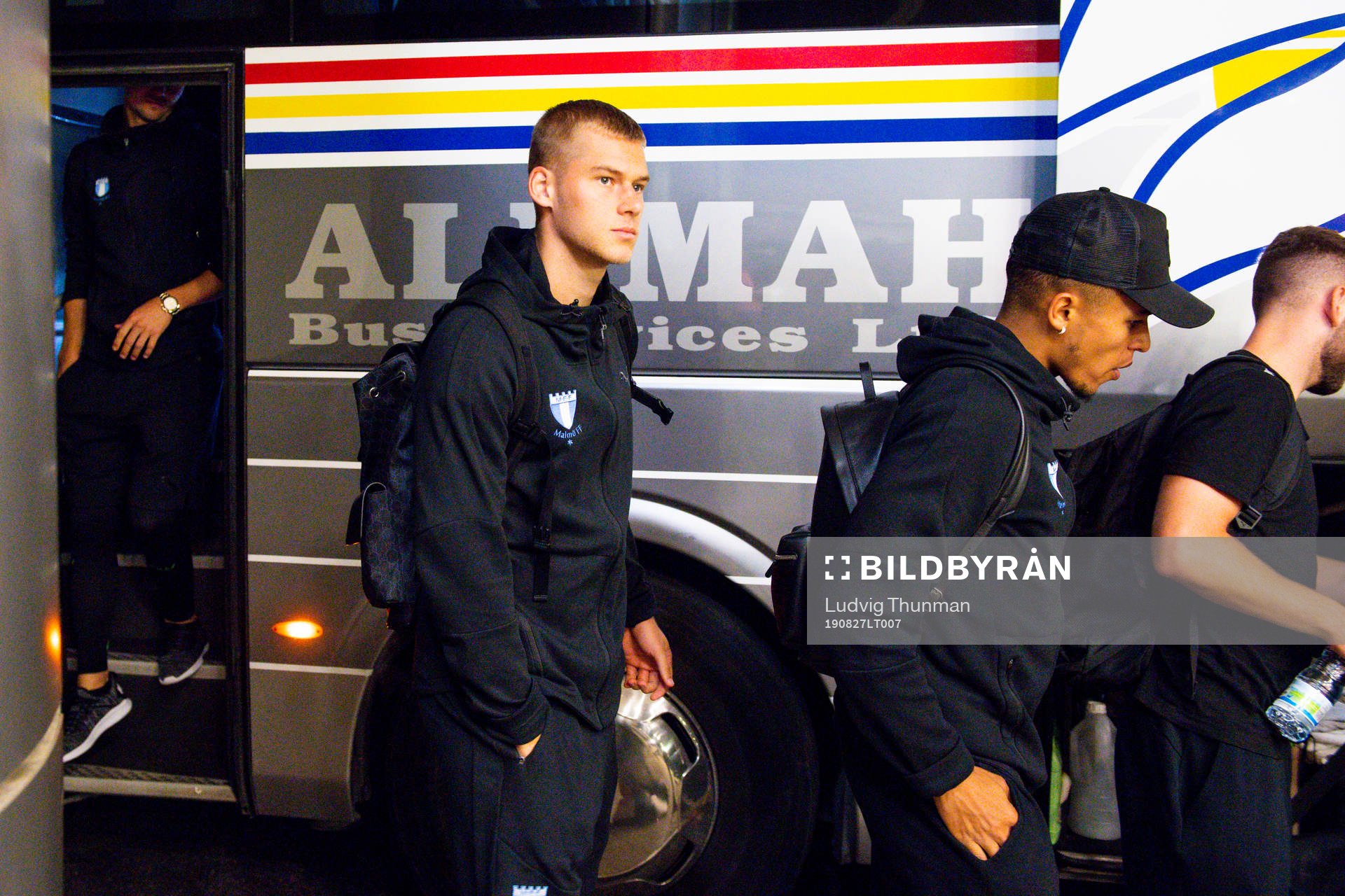 Felix Beijmo of Malmö FF arrives at the team hotel