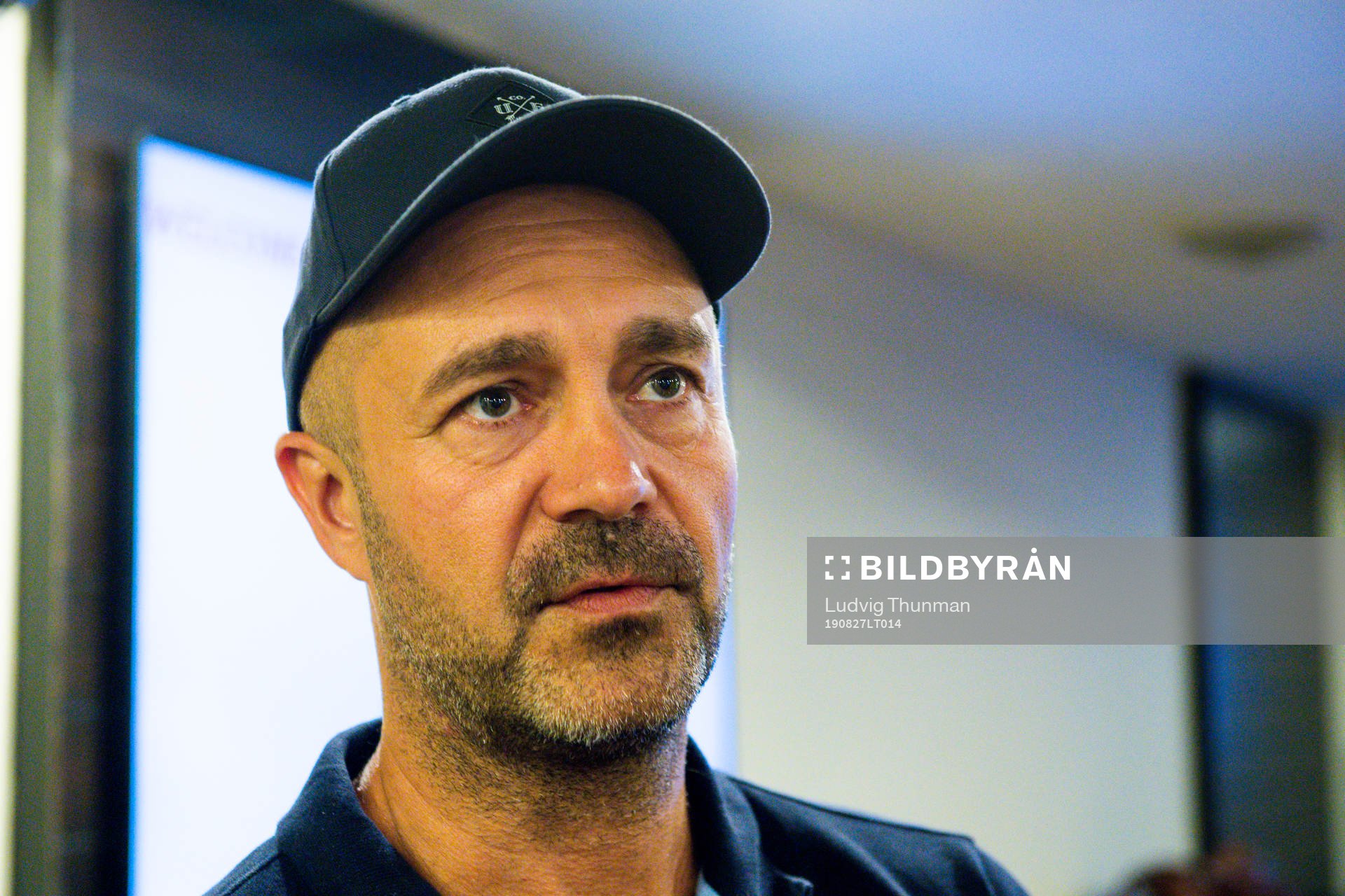 Head of security Peter Narbe of Malmö FF is interviewed