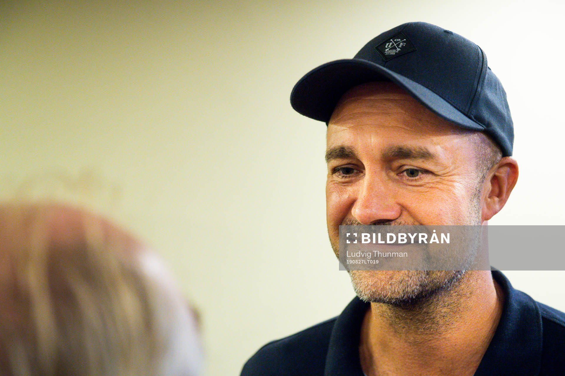Head of security Peter Narbe of Malmö FF is interviewed