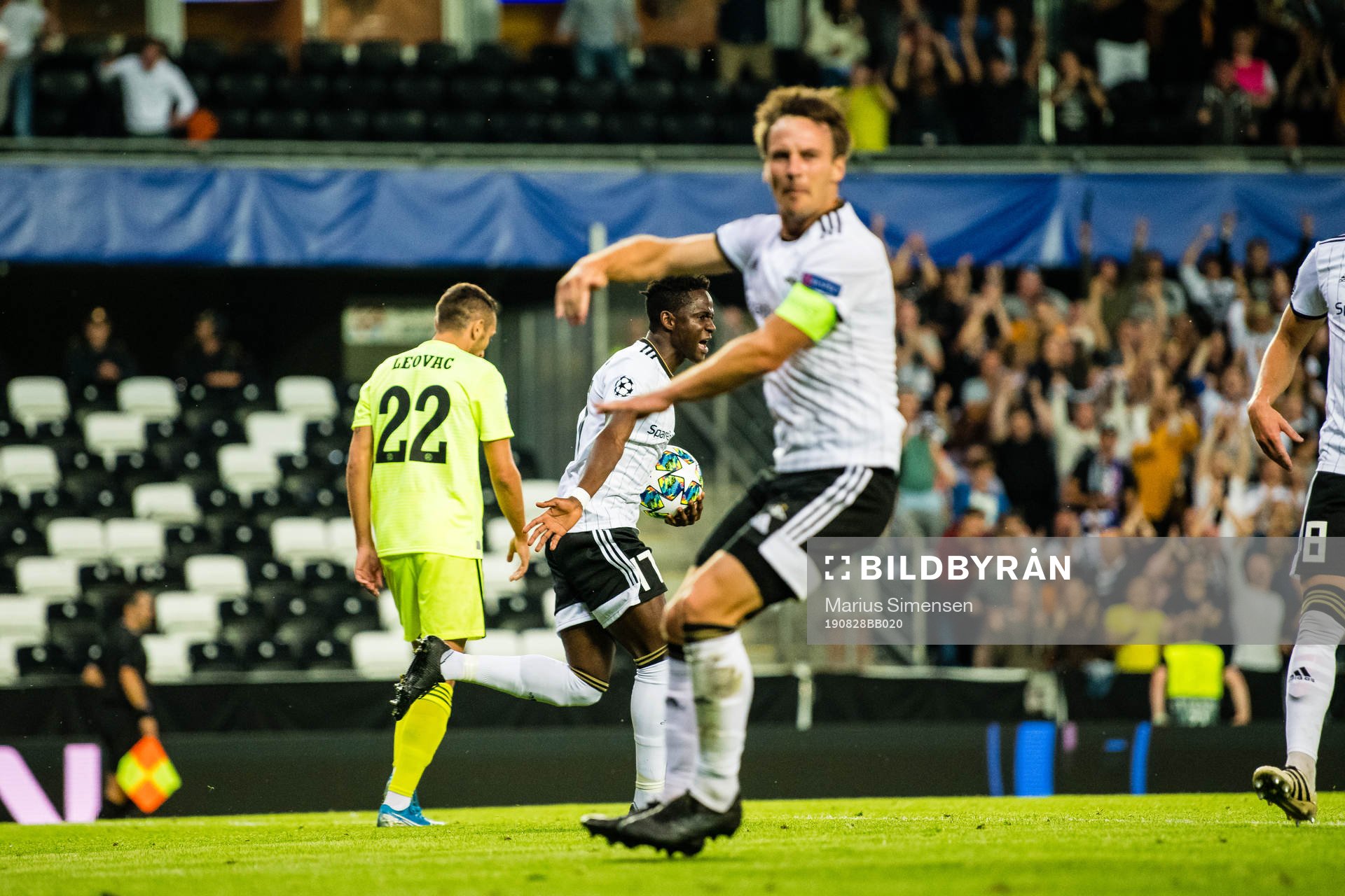 Babajide David Akintola of Rosenborg celebrates