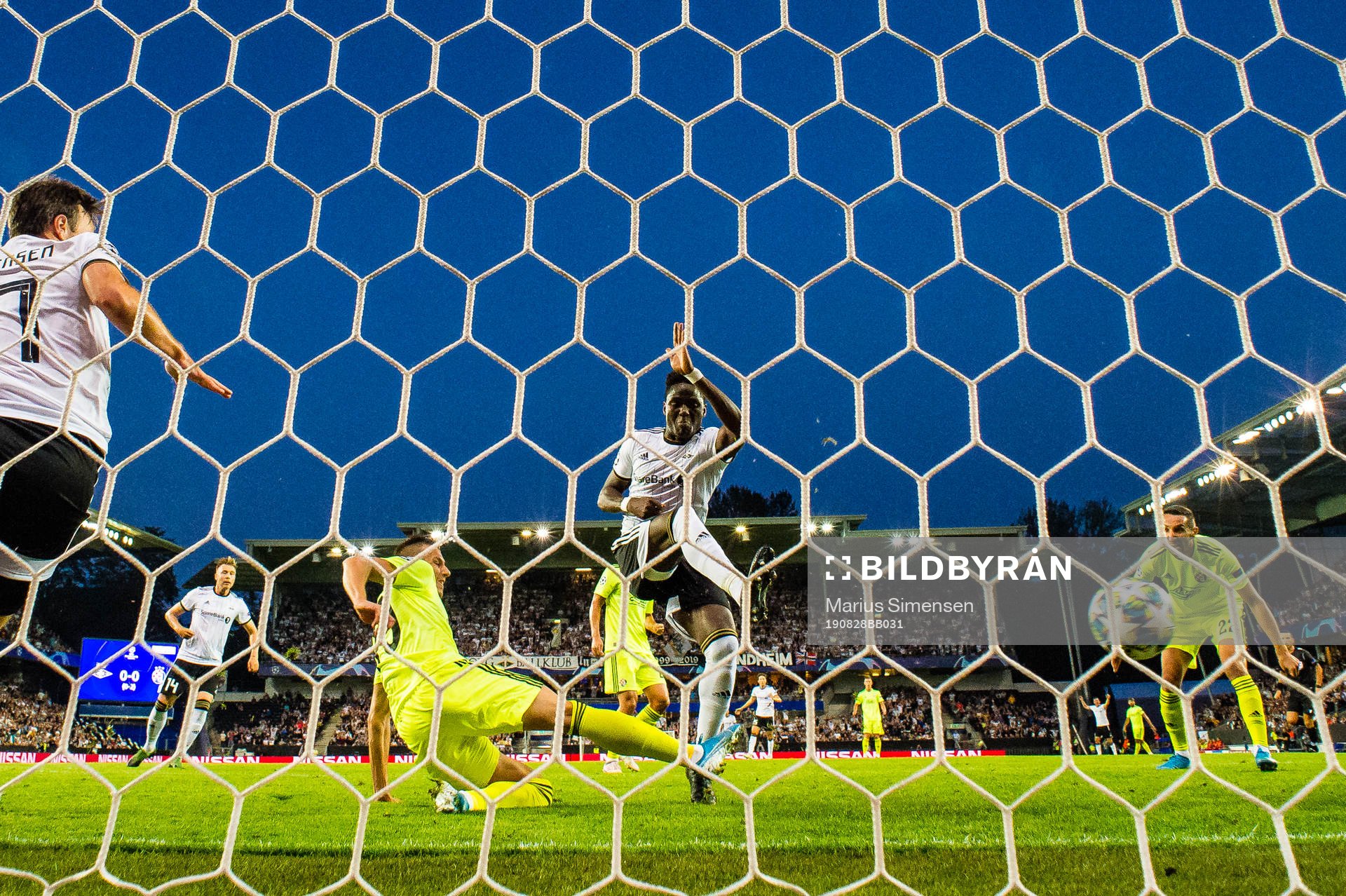 Babajide David Akintola of Rosenborg scores the 1-0 goal
