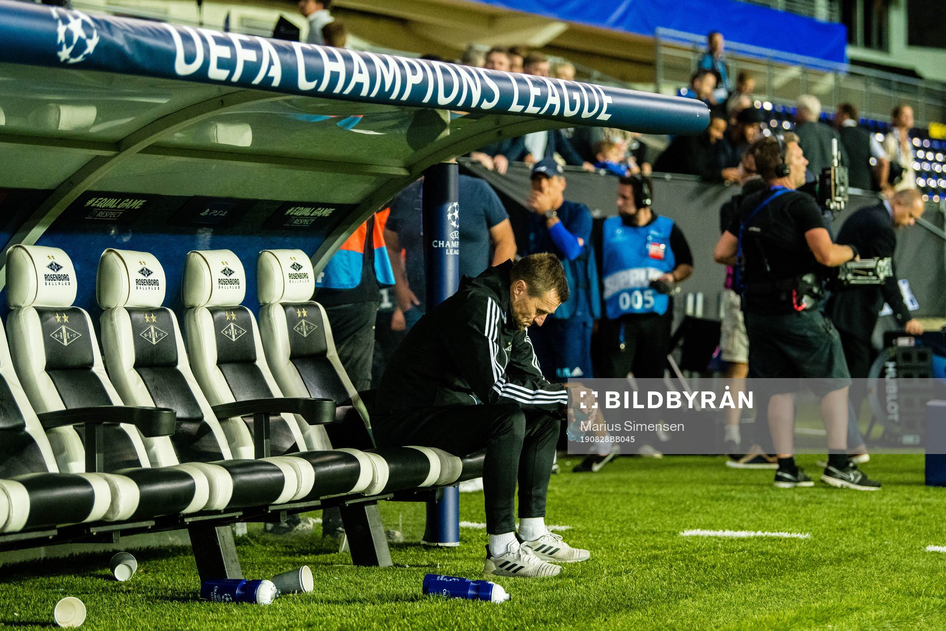 Eirik Horneland, head coach of Rosenborg,  looks dejected