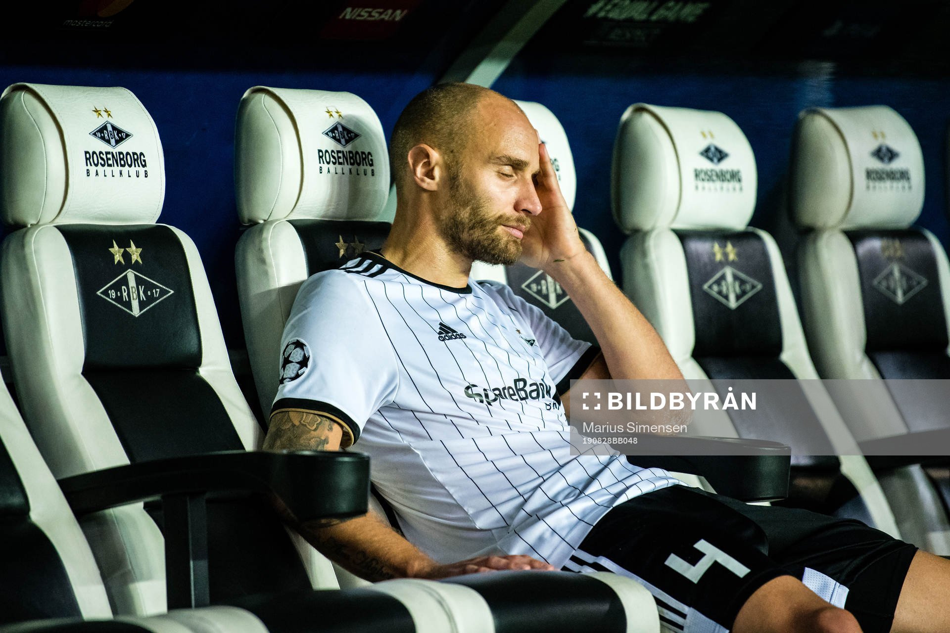 Tore Reginiussen of Rosenborg looks dejected