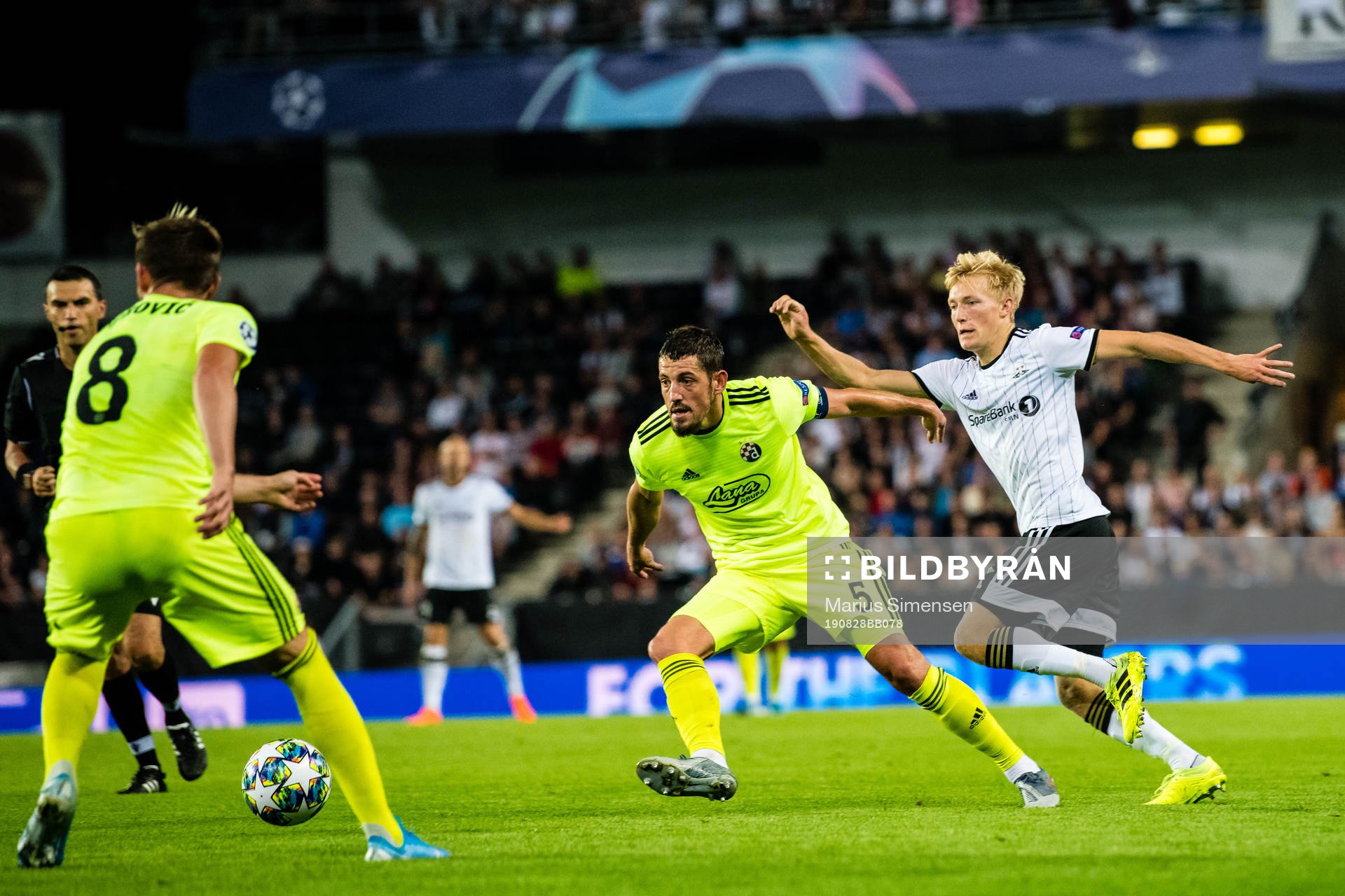 Arijan Ademi of Dinamo Zagreb and Birger Solberg Meling of