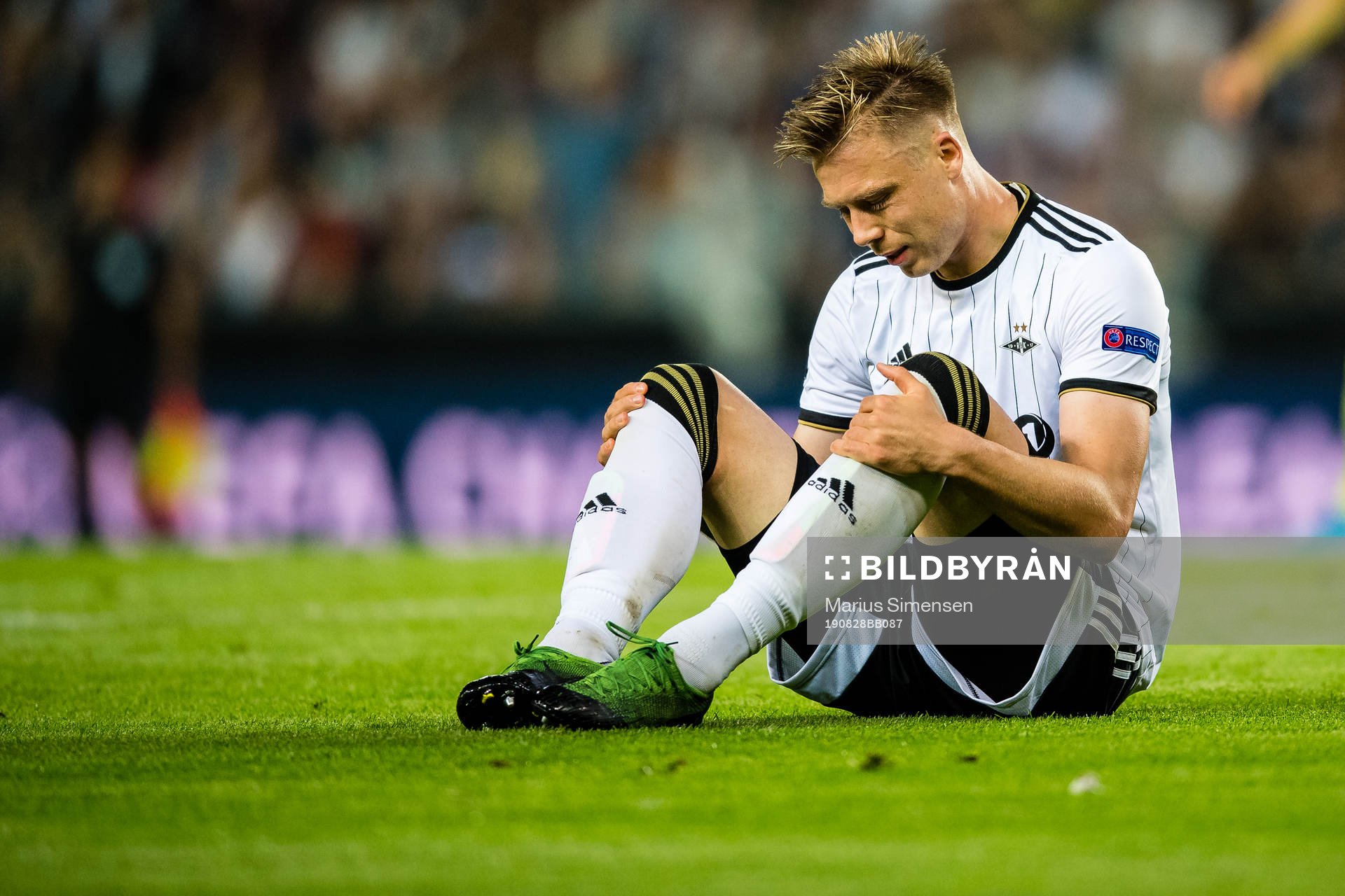 Alexander Toft Søderlund of Rosenborg looks dejected