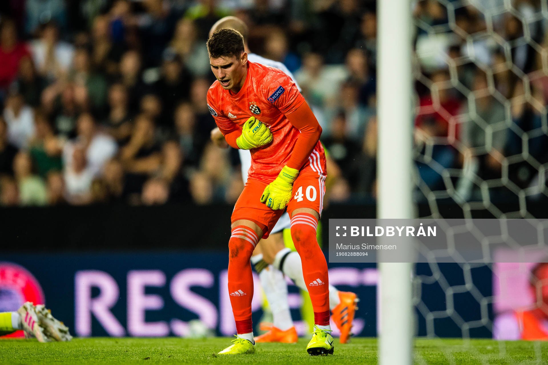 Dominik Livakovic of Dinamo Zagreb in pain