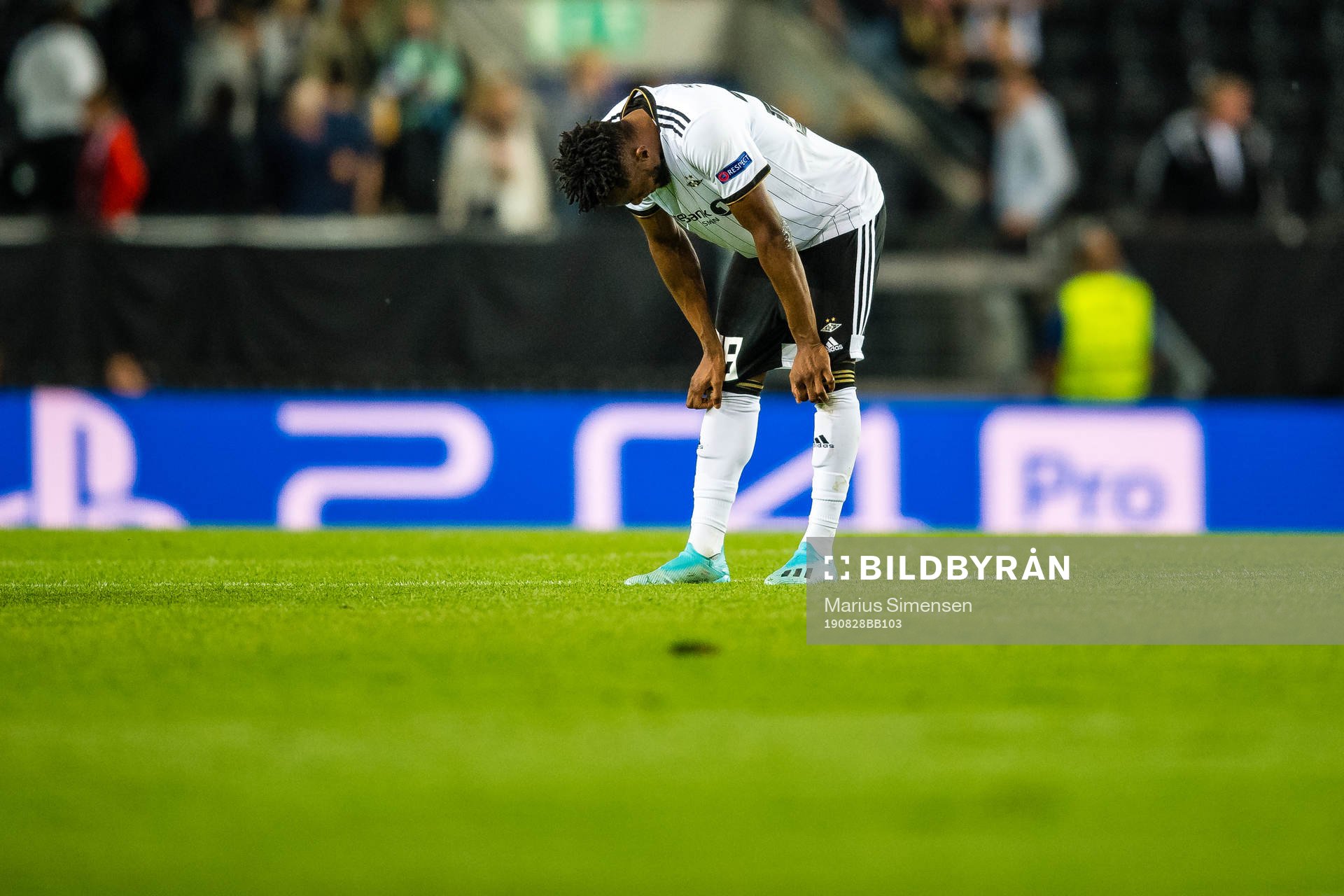 Samuel Adeniyi Adegbenro of Rosenborg looks dejected