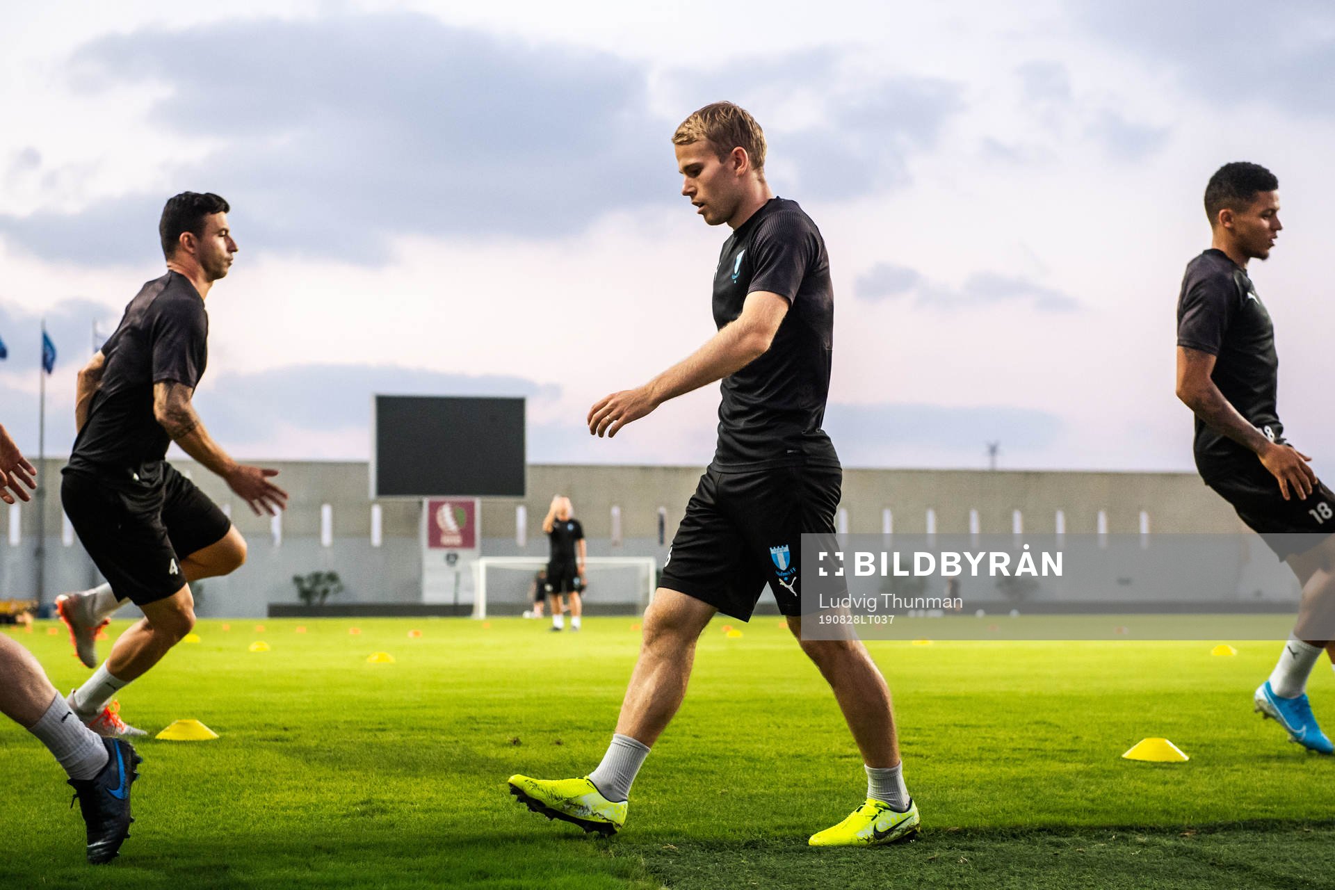 Behrang Safari, Oscar Lewicki and Romain Gall of Malmö FF